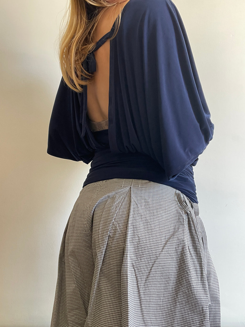 handmade slinky ruched batwing slouch multiwear top