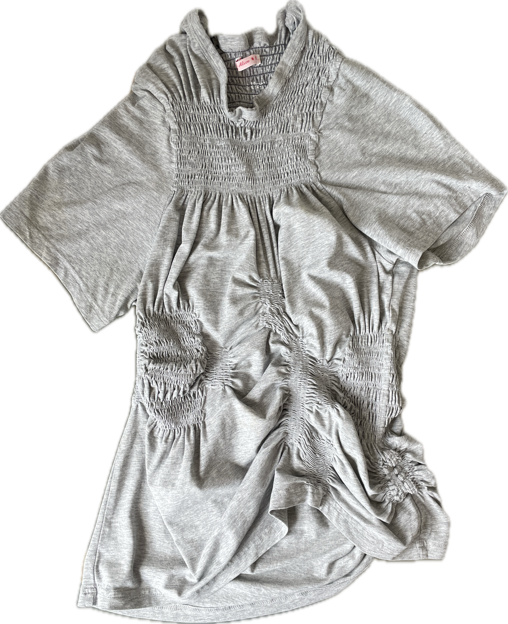 grey reworked elasticated ruched top