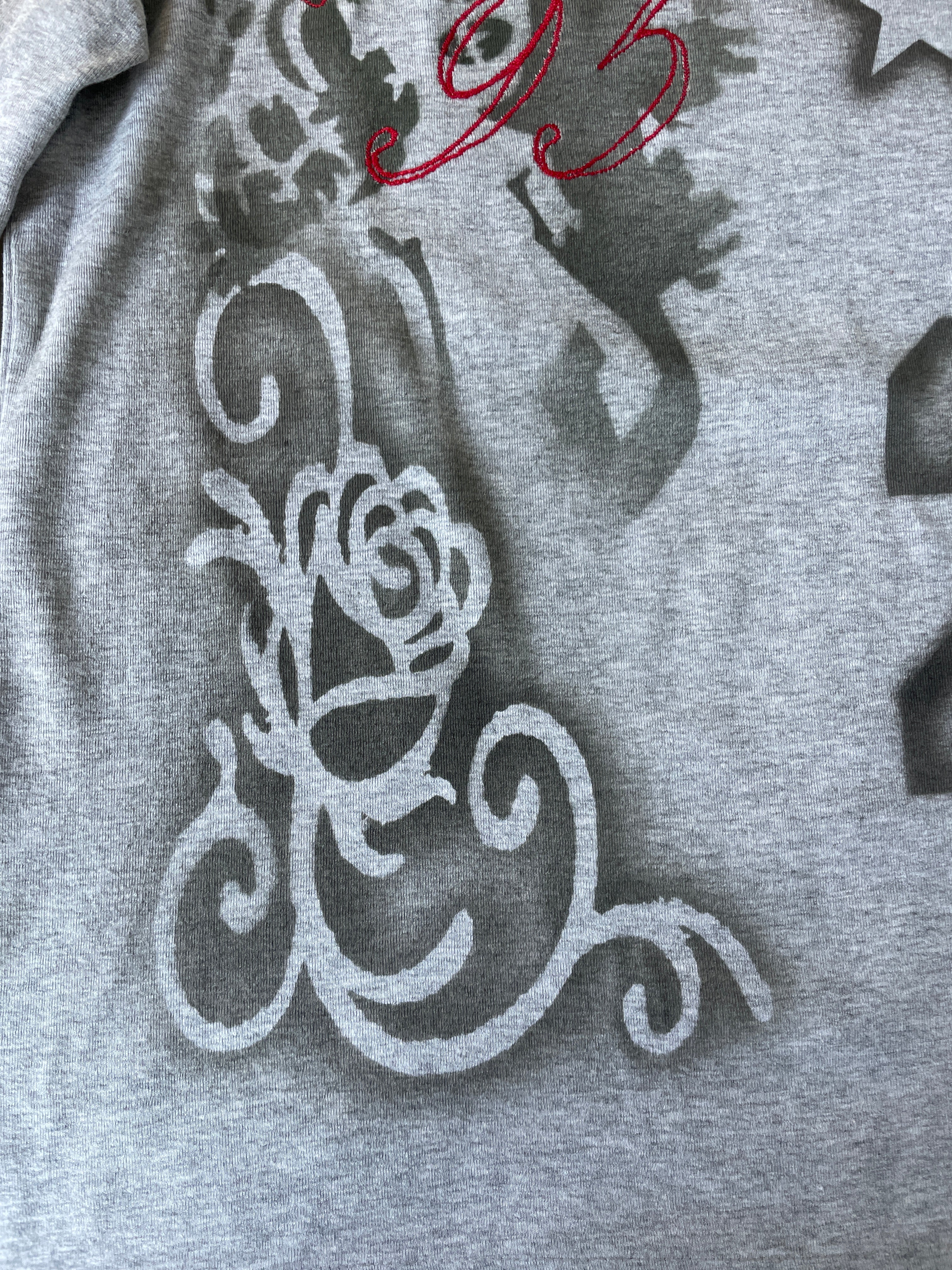 handmade all over graphic print stencil airbrush long sleeve