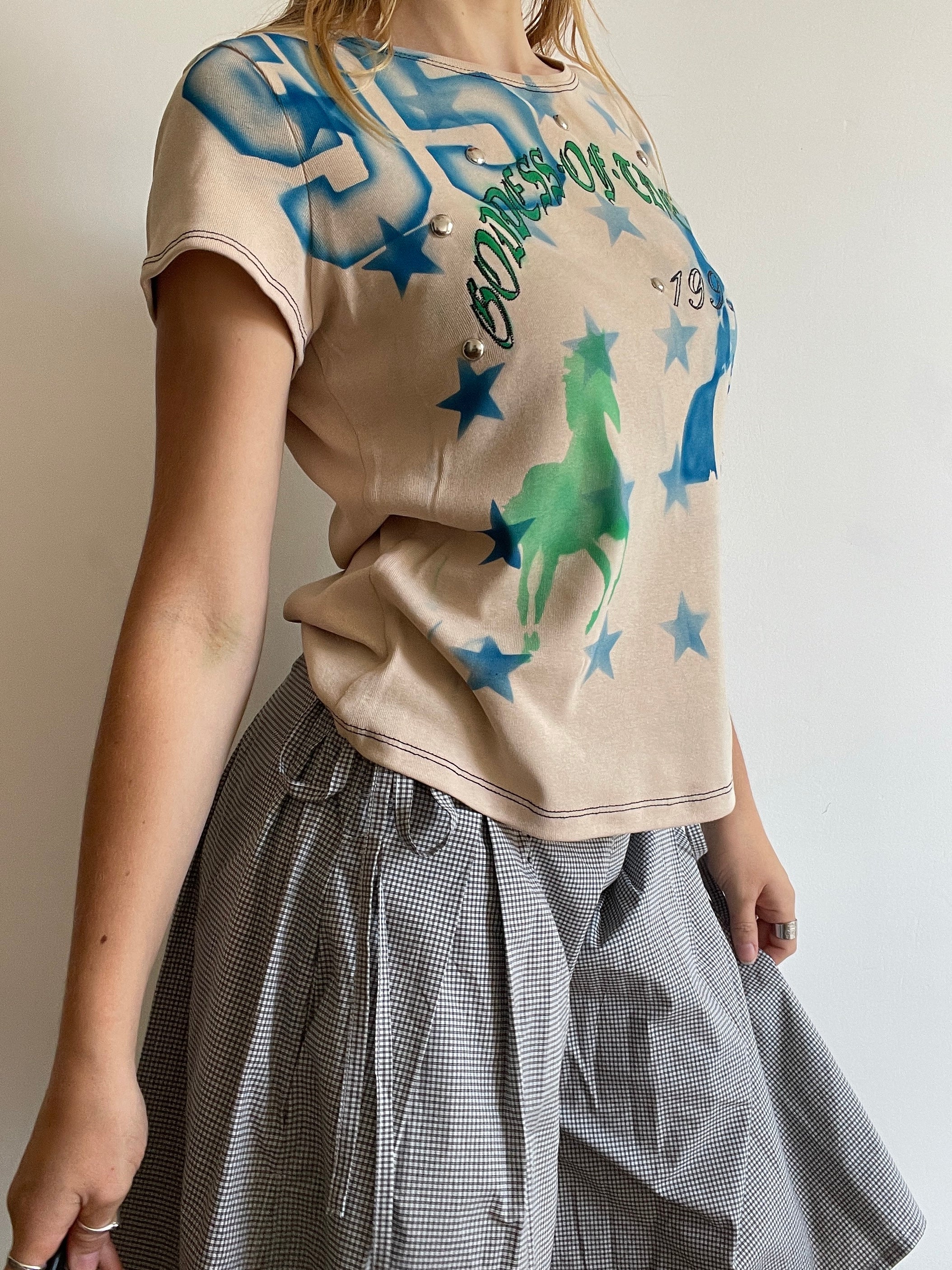 handmade airbrush graphic print baby tee