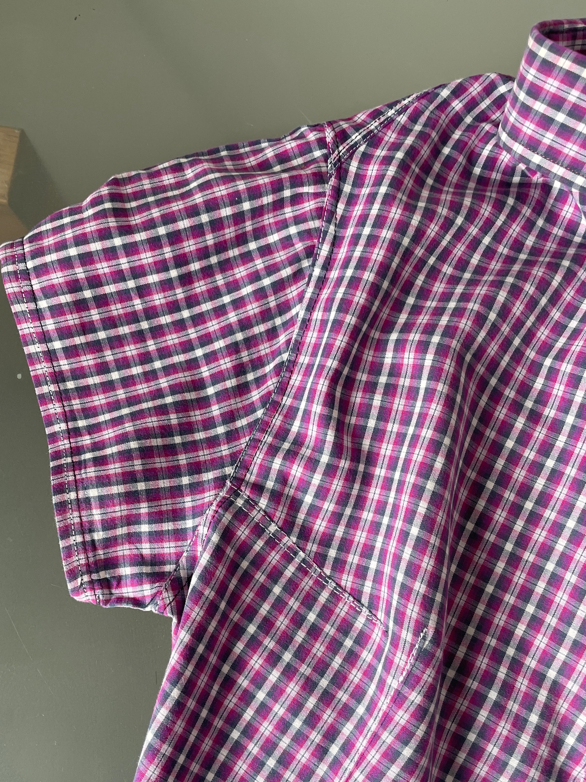 reworked back up asymetrical blouse
