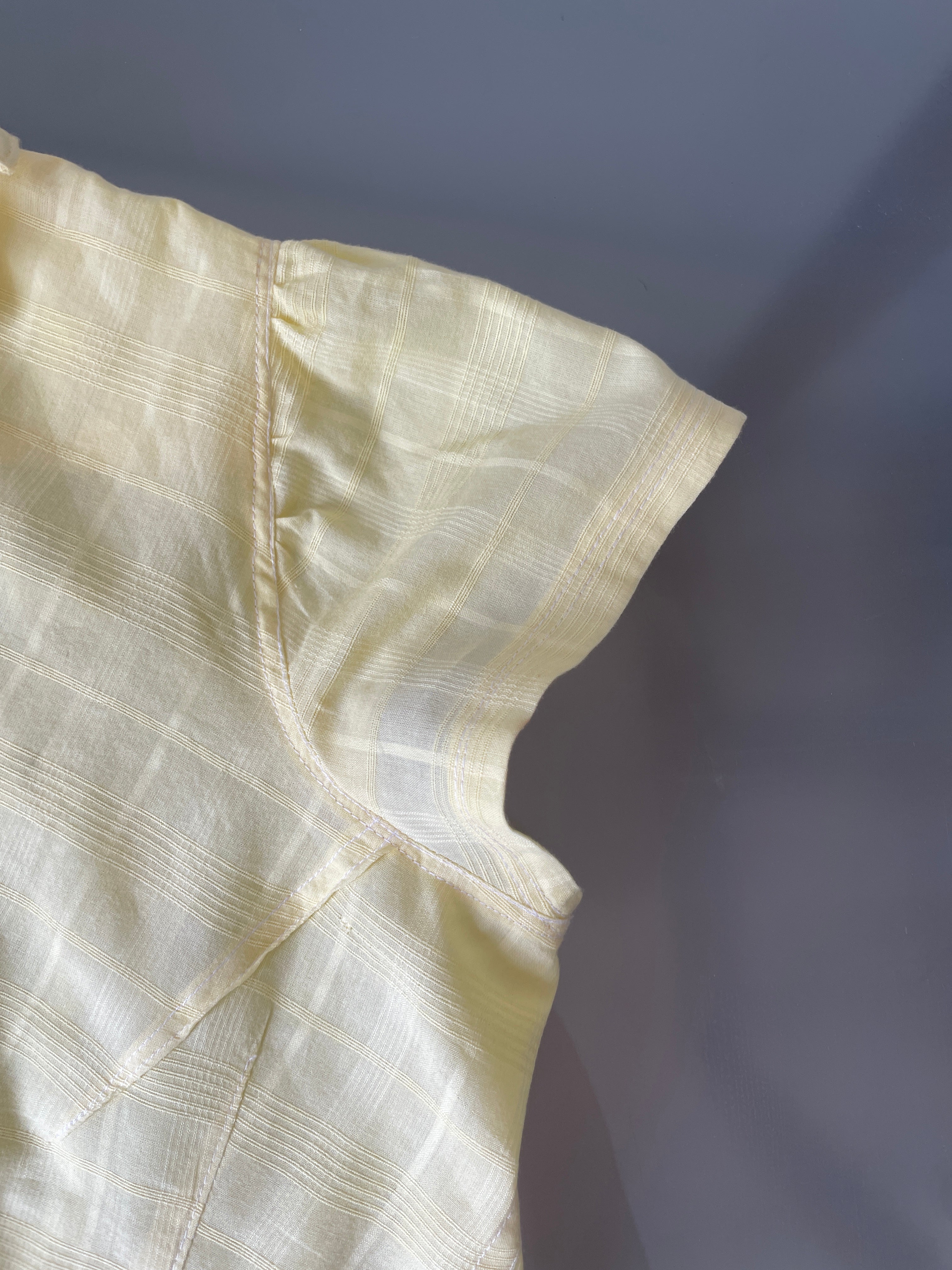 reworked yellow check blouse