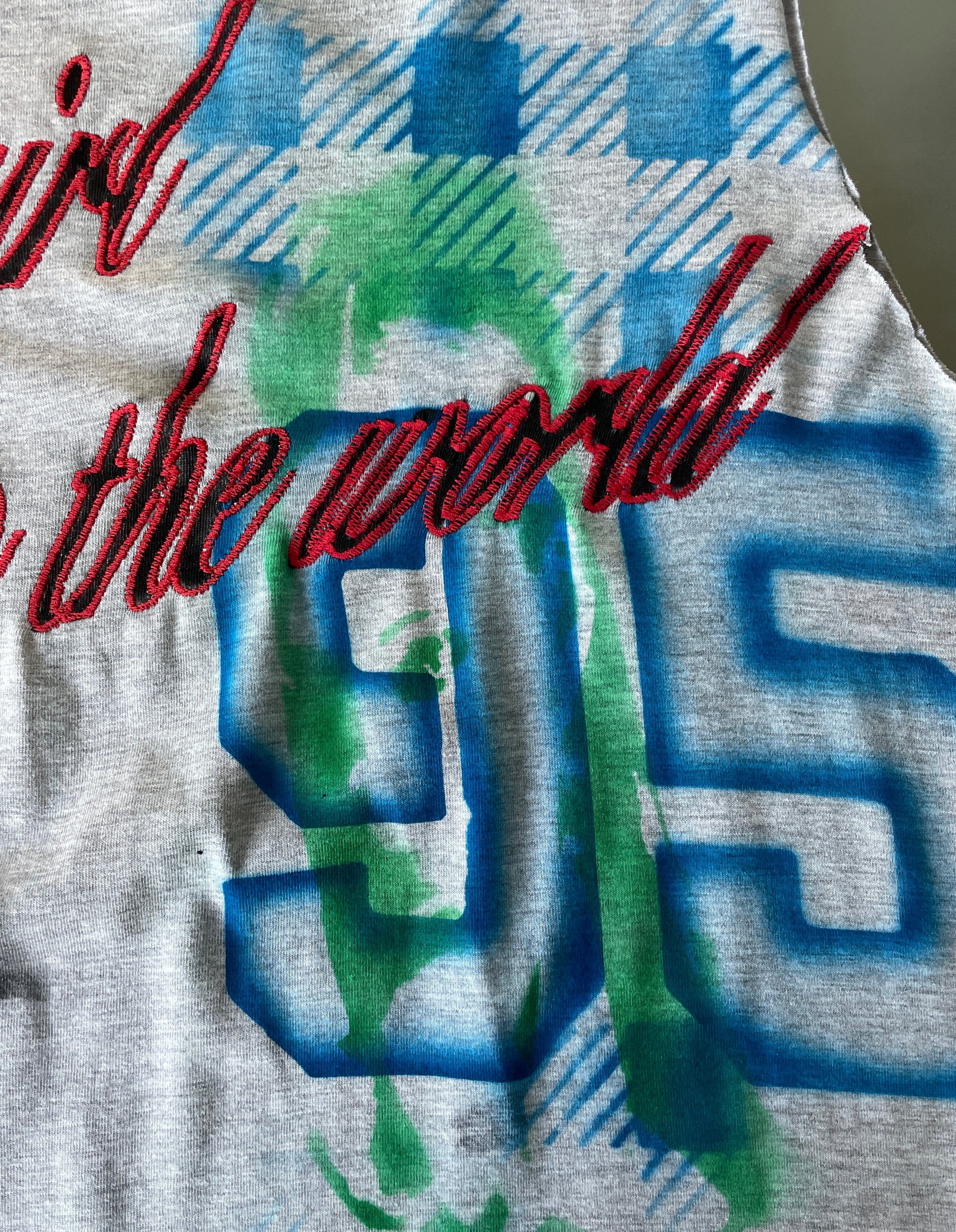 handmade airbrushed stencil only girl in the world tank top