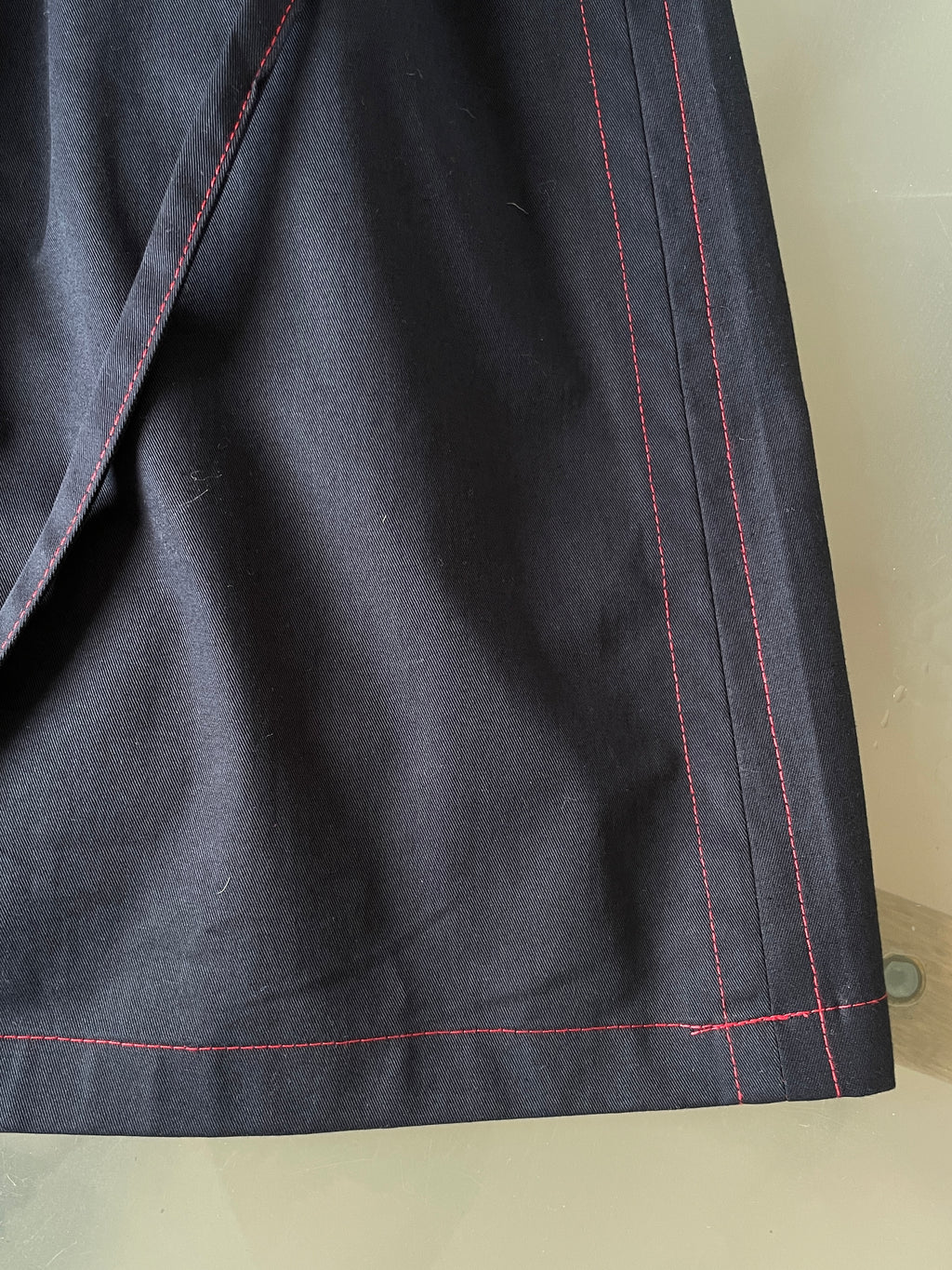 handmade matching set navy stretch baggy shorts and shirt