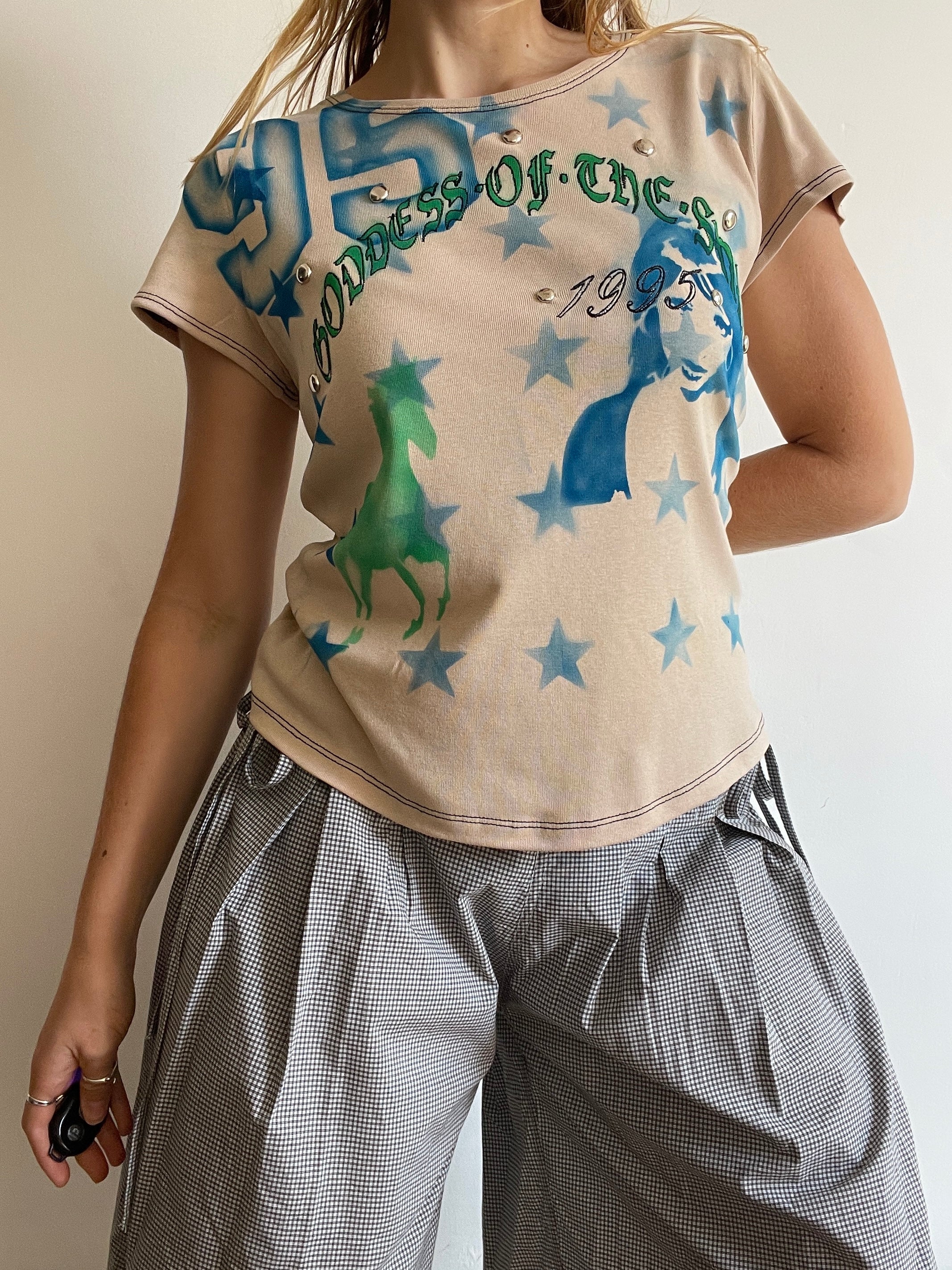 handmade airbrush graphic print baby tee