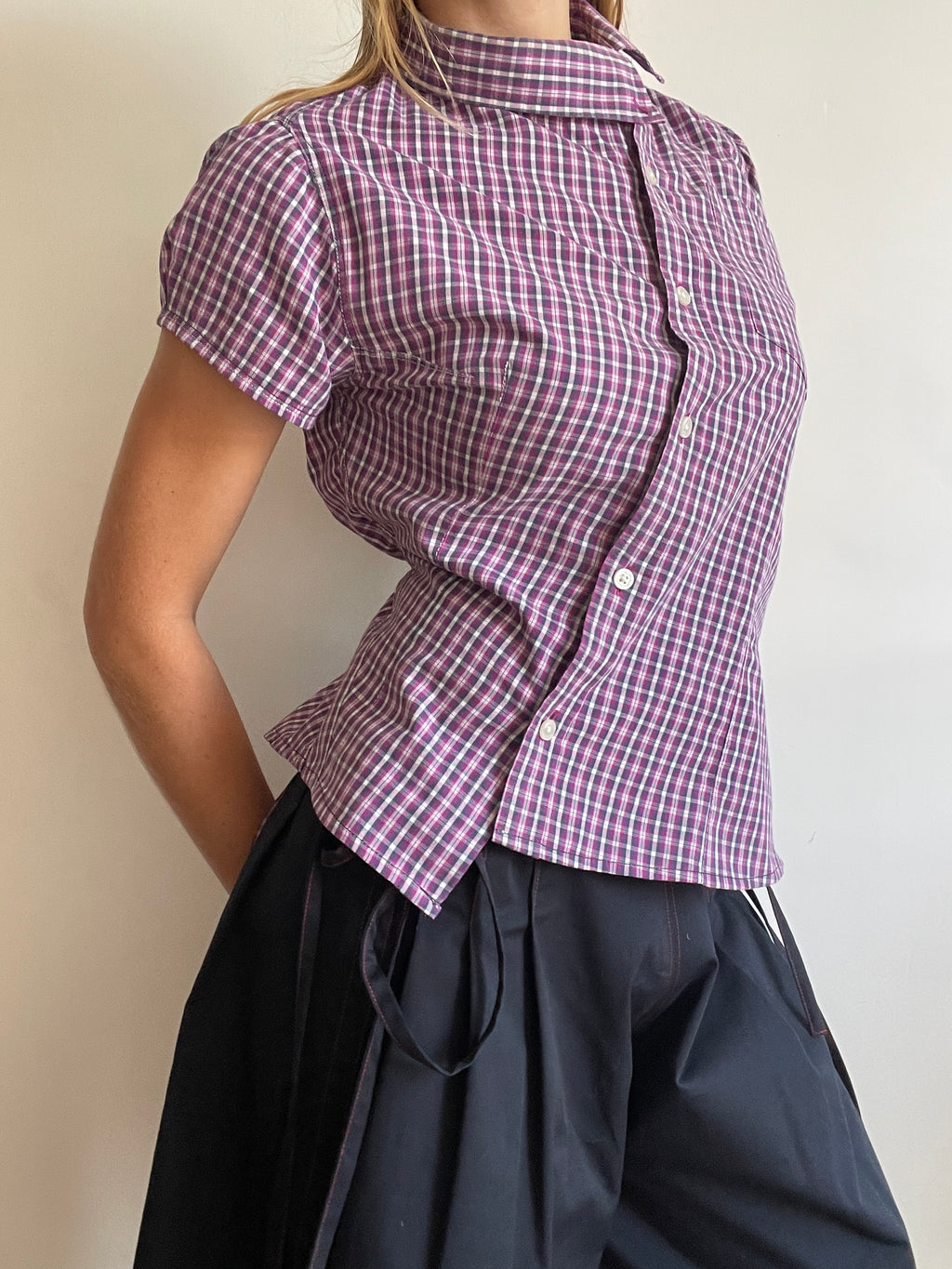 reworked back up asymetrical blouse