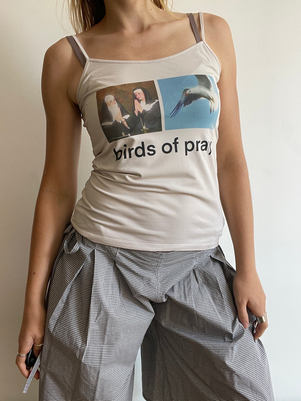 handmade slinky witty slogan graphic tank top