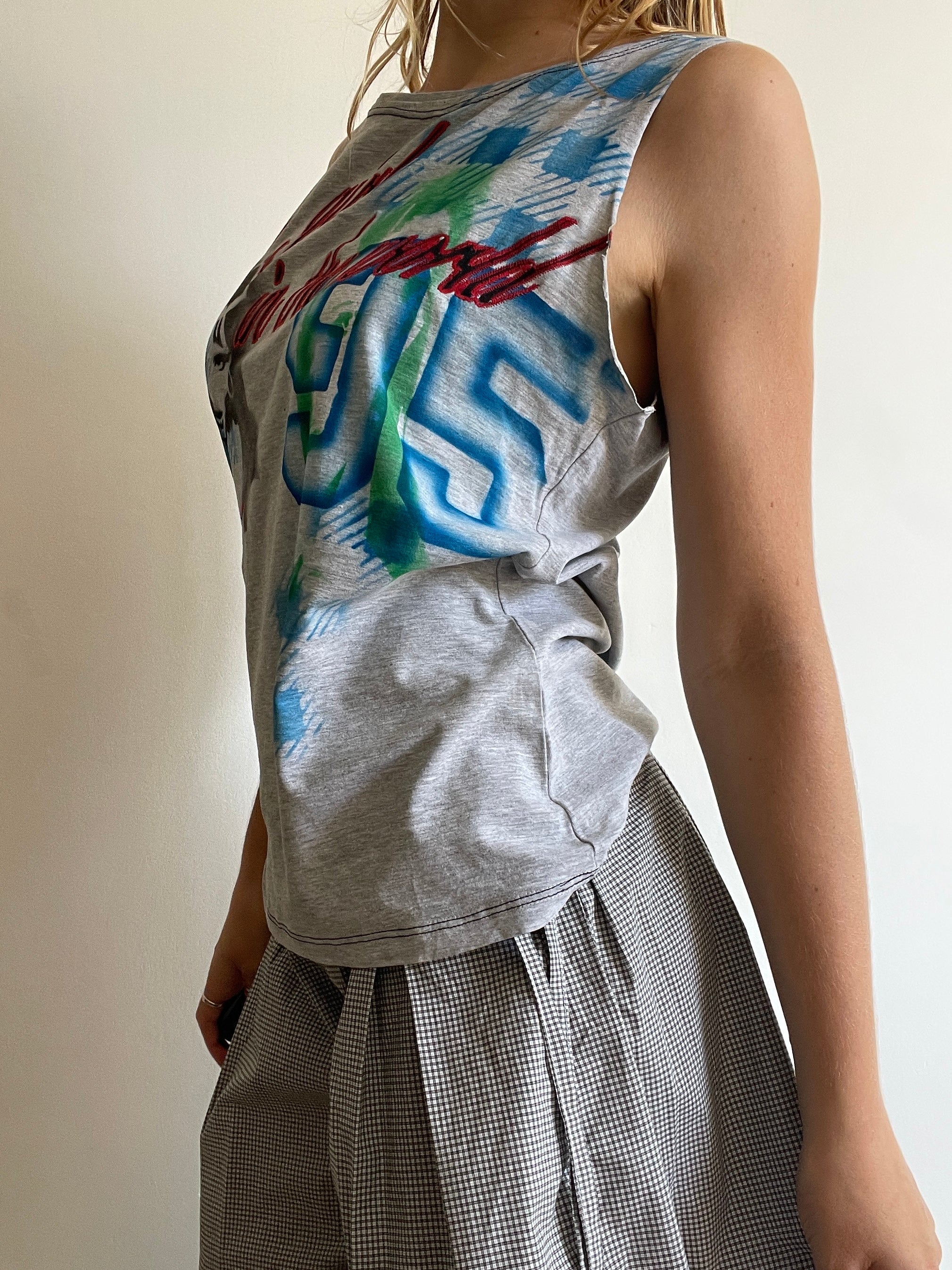 handmade airbrushed stencil only girl in the world tank top