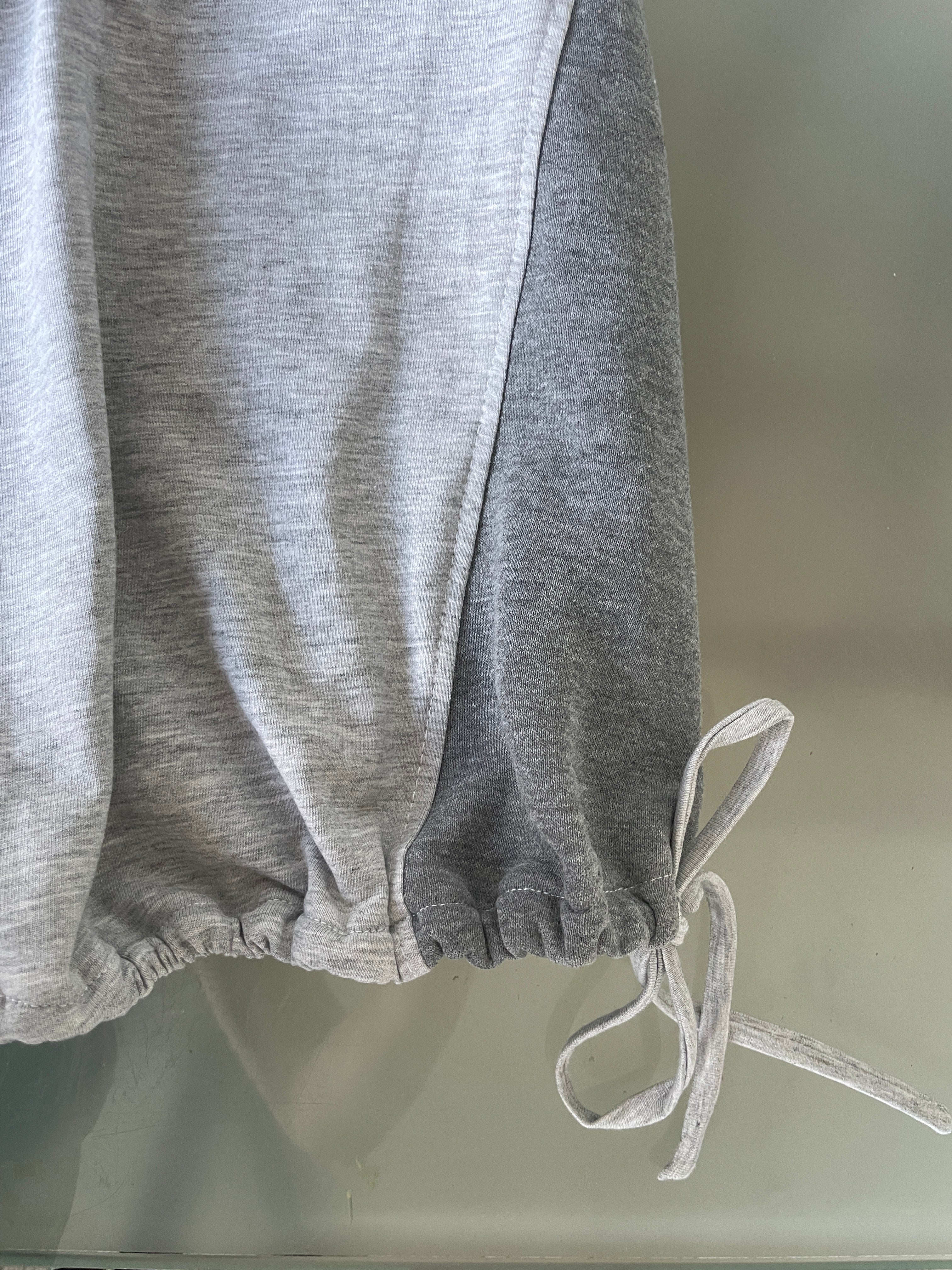 handmade grey jersey pocket cargo style slinky capri pants