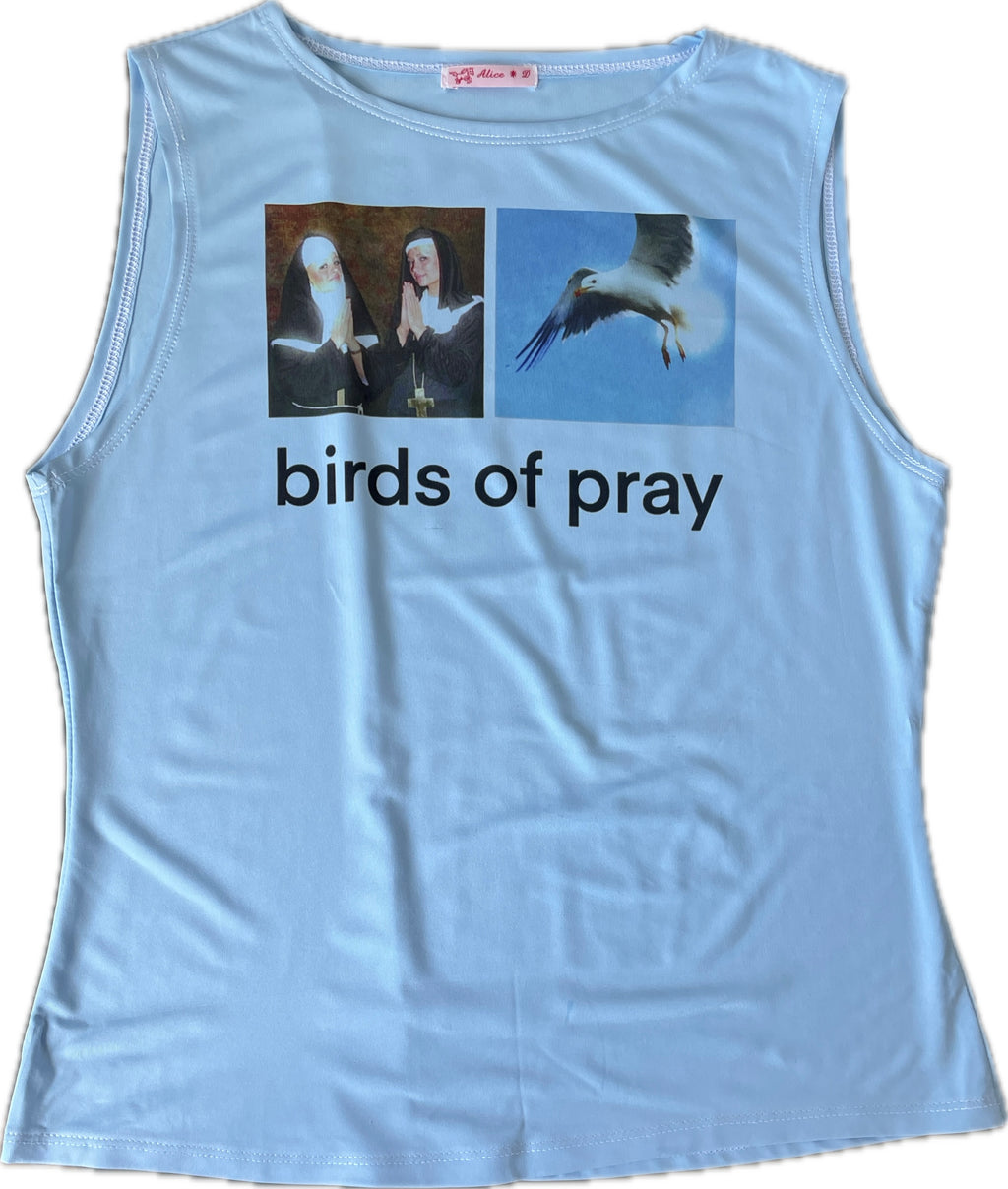 handmade sublimation printed witty graphic tank top