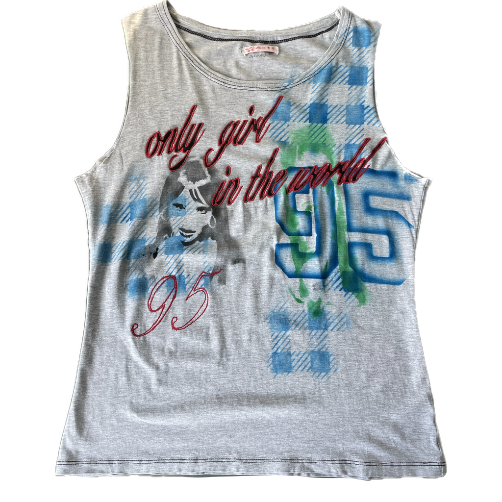 handmade airbrushed stencil only girl in the world tank top