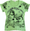 handmade airbrush stencil print ribbed embroidered tee