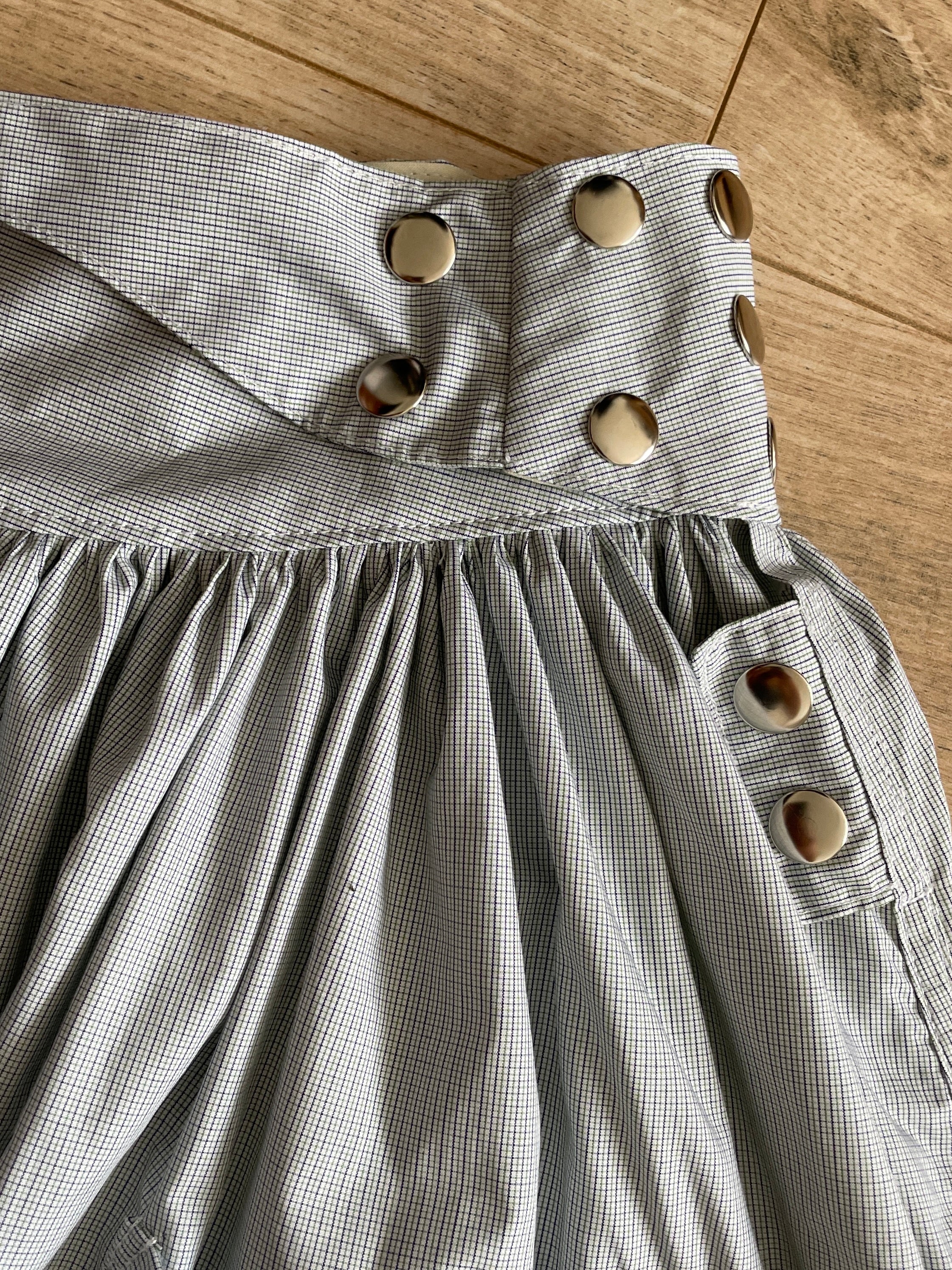 handmade matching set swishy asymmetrical skirt and pocket blouse