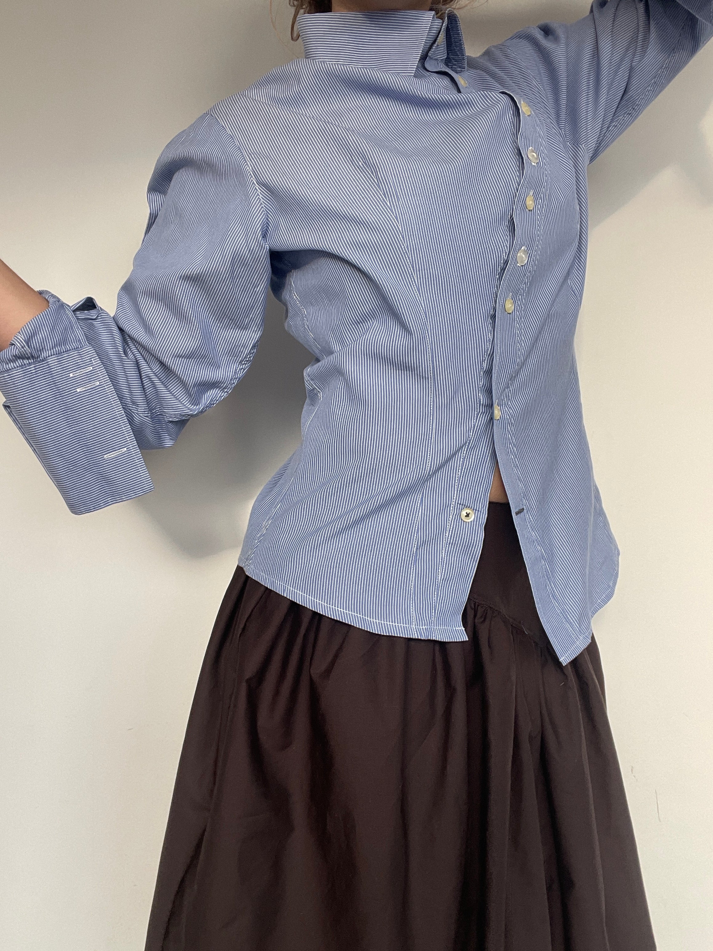 reworked stripe long sleeve shirt