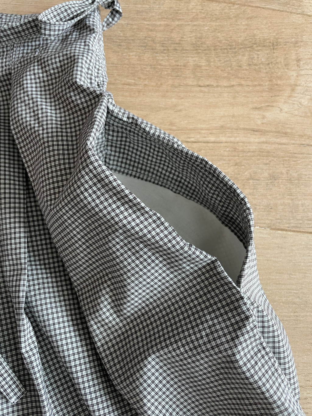 handmade pleated grey black check baggy shorts with pockets