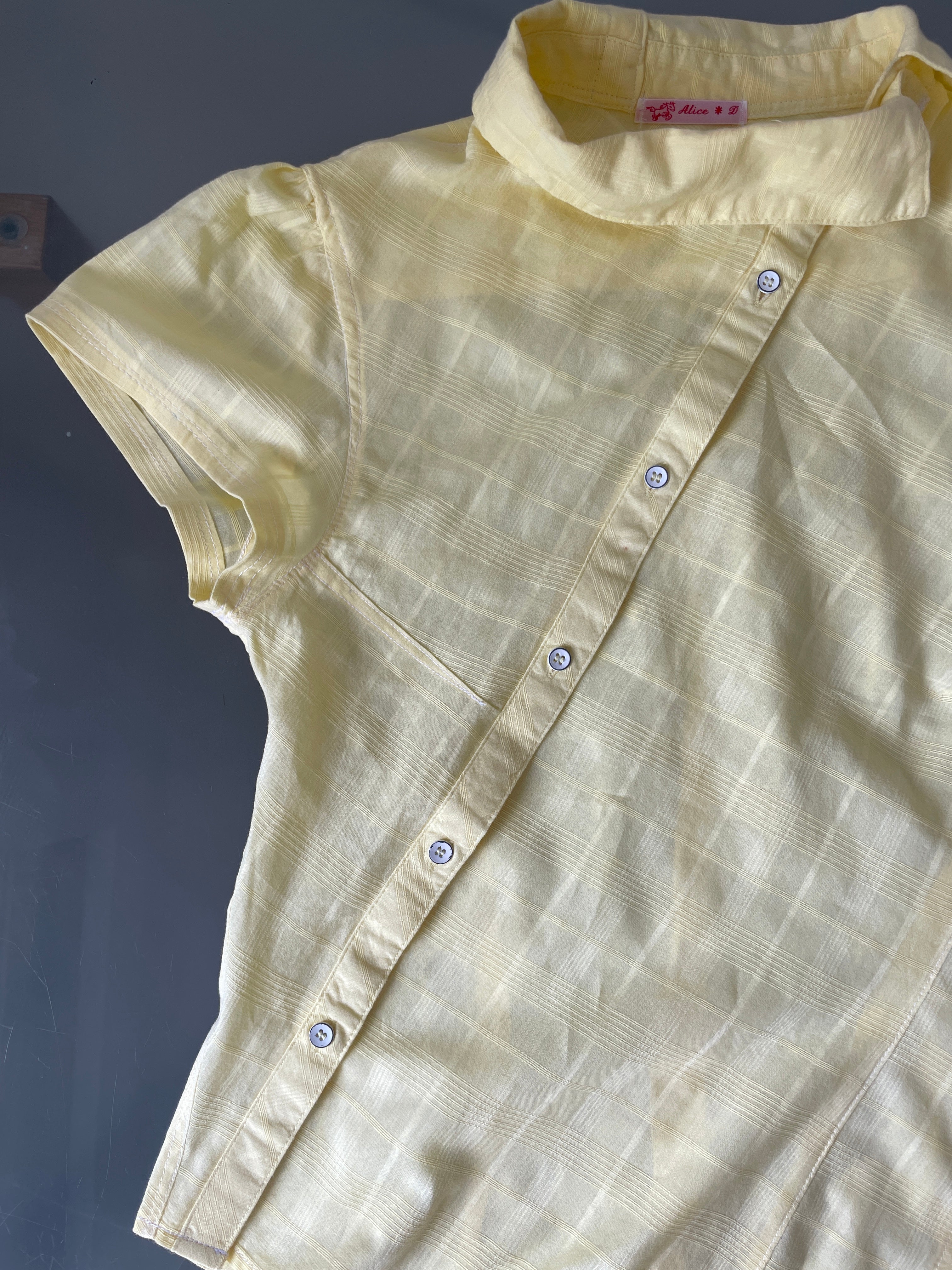 reworked yellow check blouse
