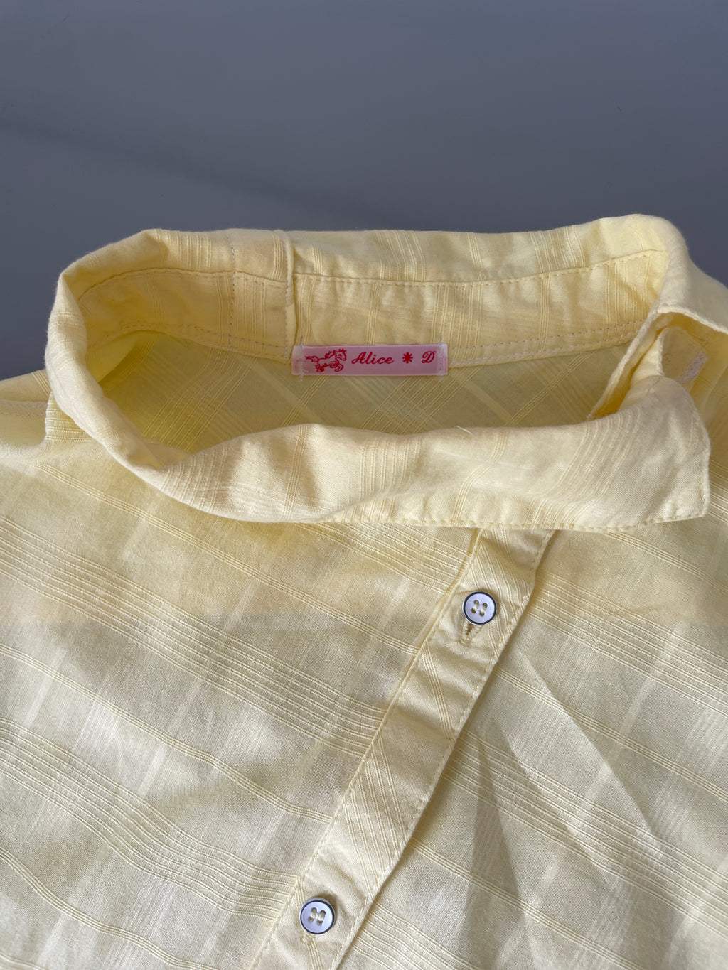 reworked yellow check blouse