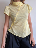 reworked yellow check blouse