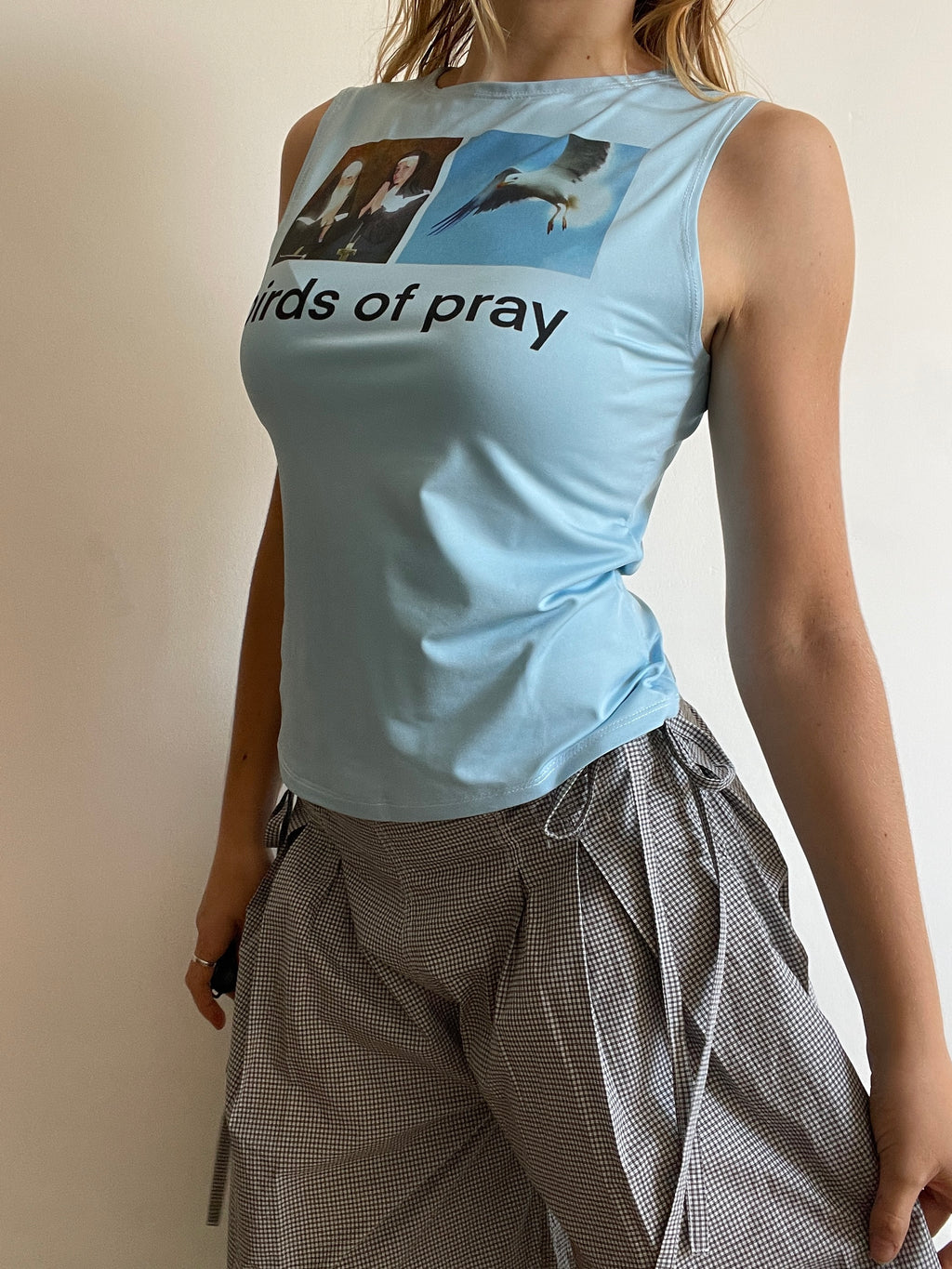 handmade sublimation printed witty graphic tank top
