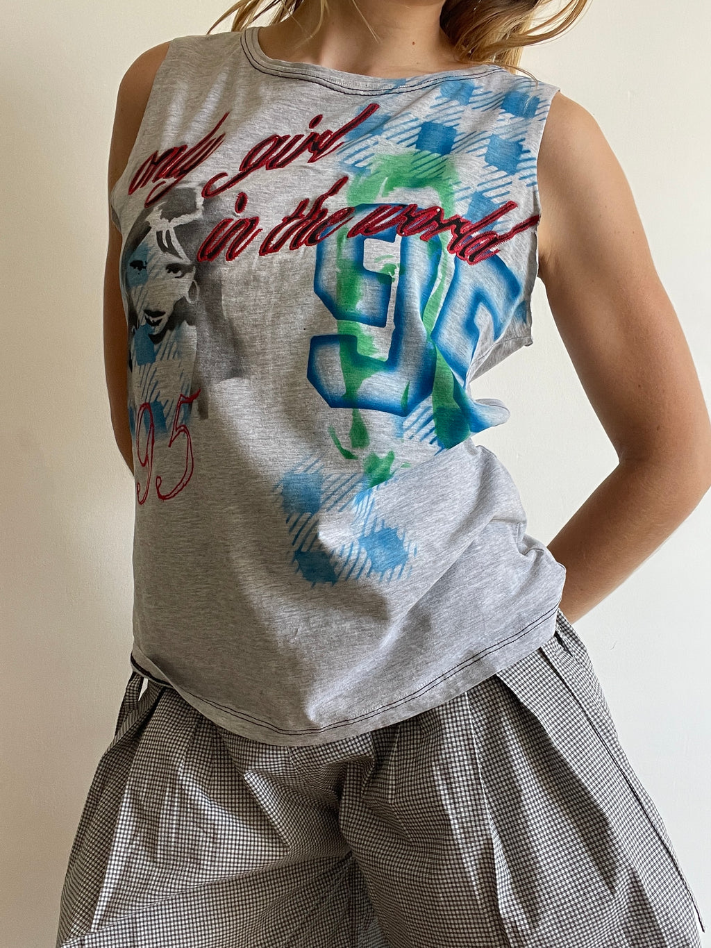 handmade airbrushed stencil only girl in the world tank top