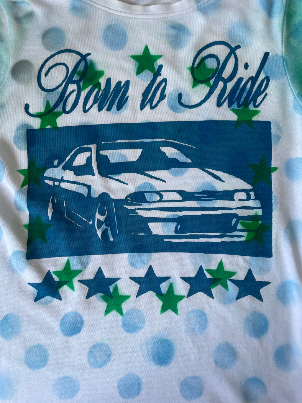 handmade screen print overlay polka graphic baby tee