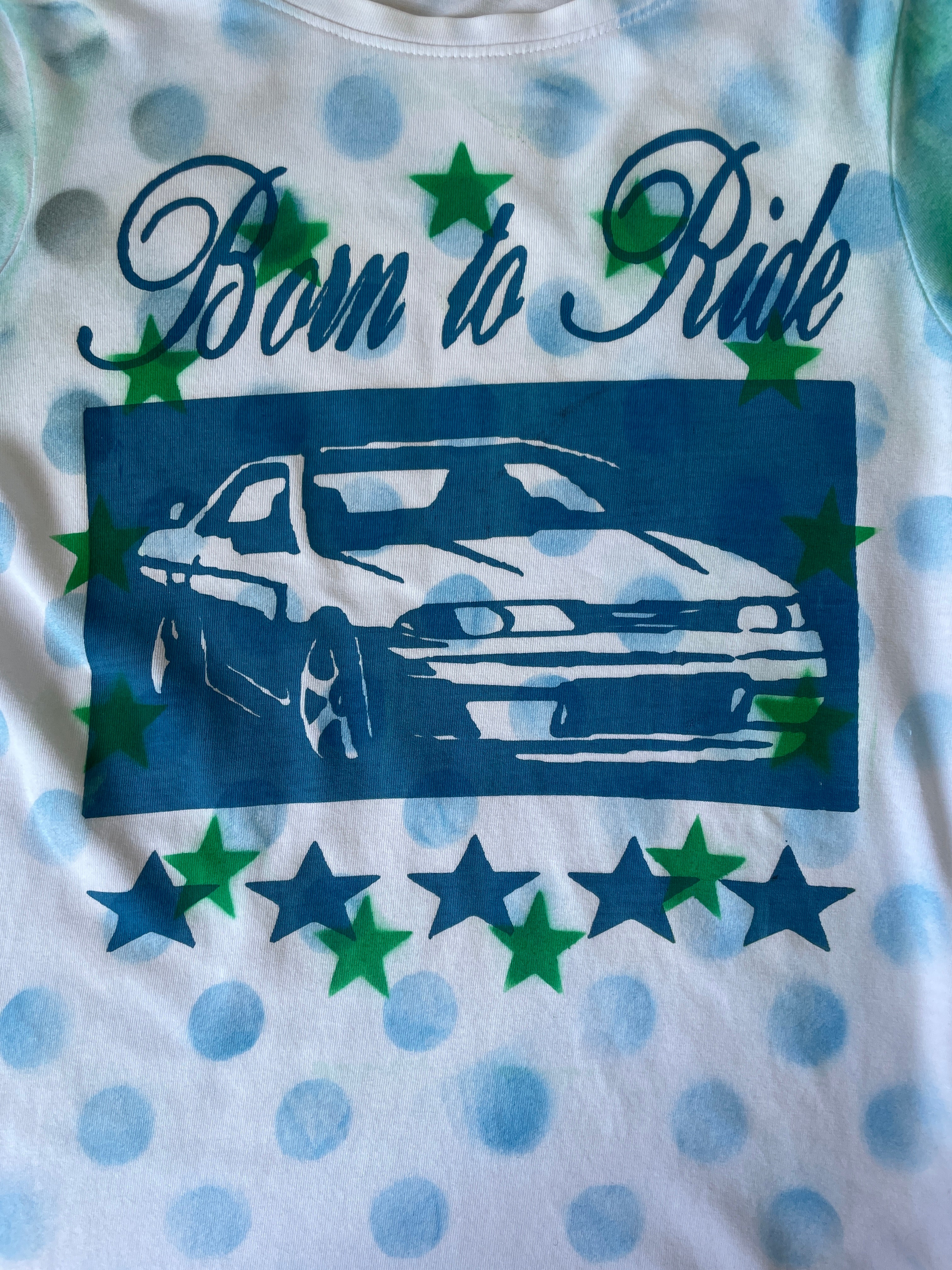 handmade screen print overlay polka graphic baby tee