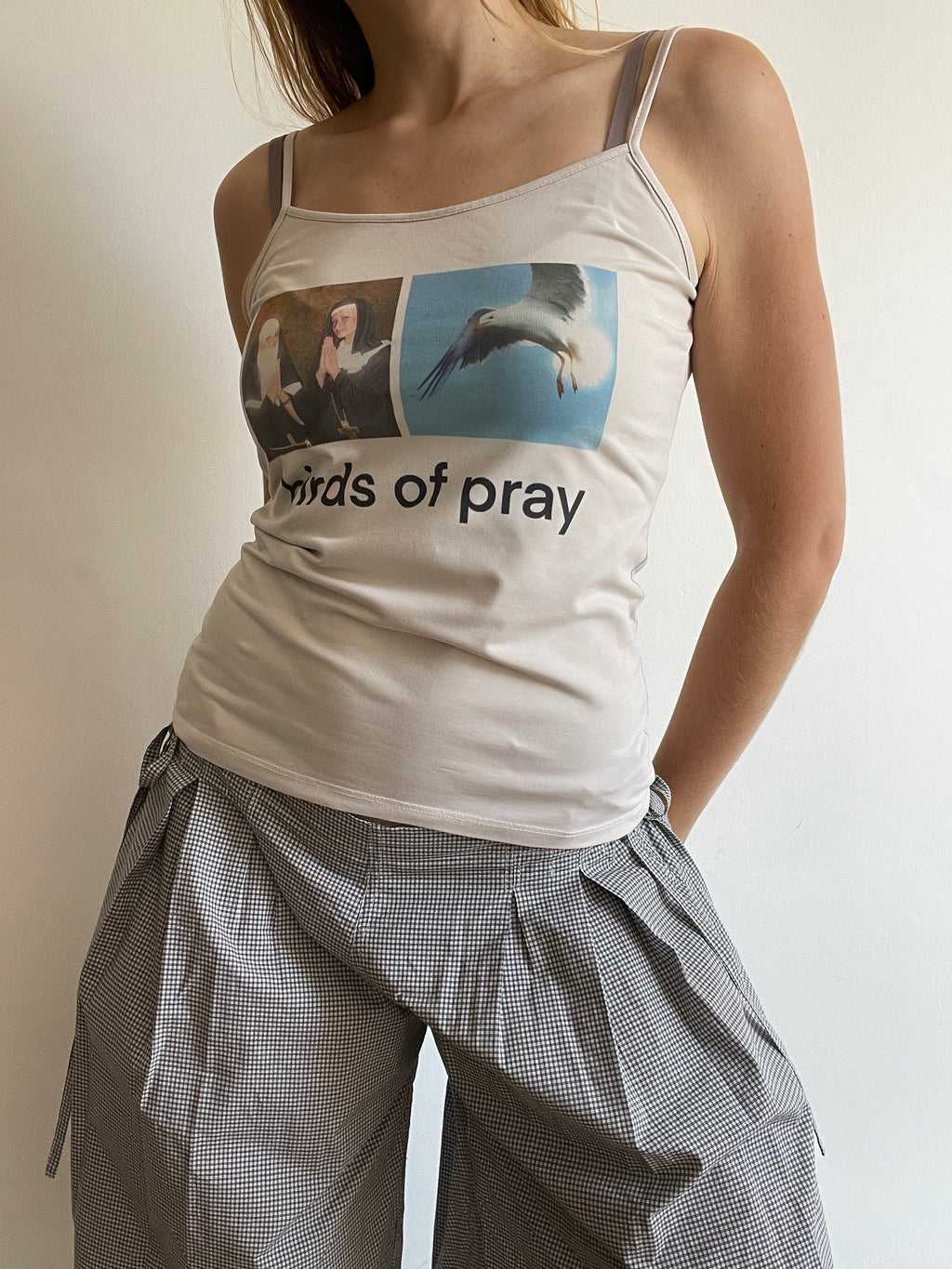 handmade slinky witty slogan graphic tank top