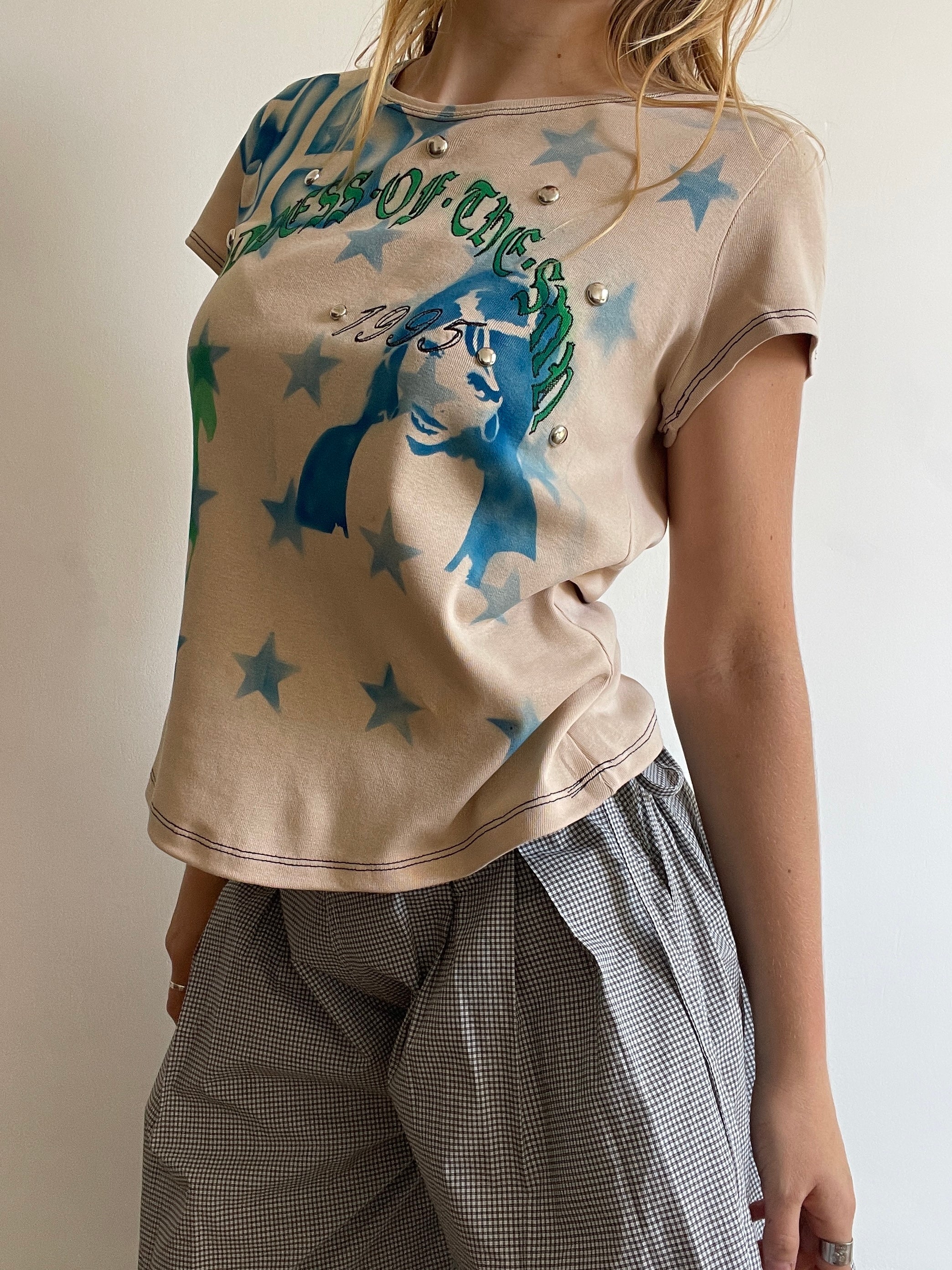 handmade airbrush graphic print baby tee