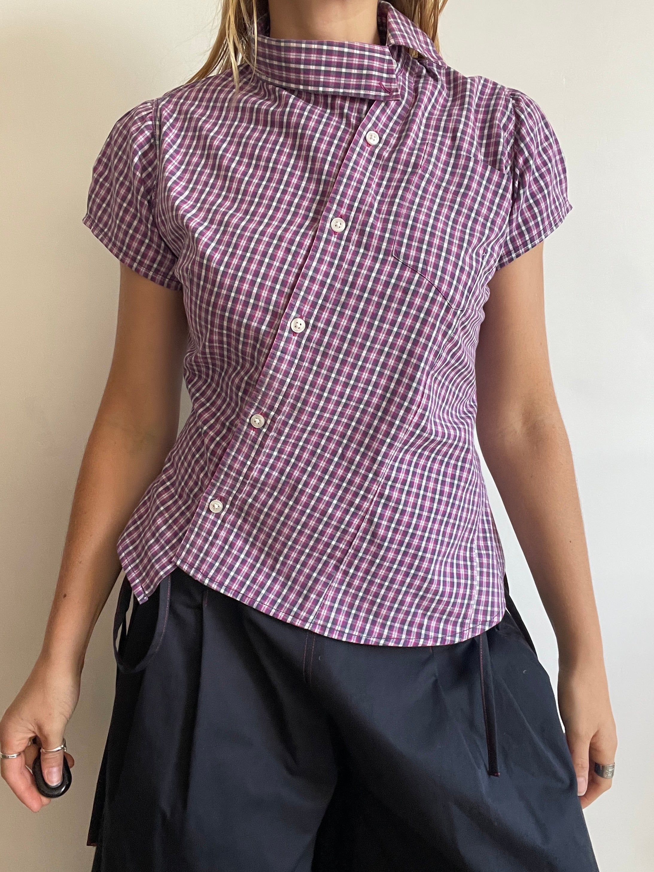 reworked back up asymetrical blouse