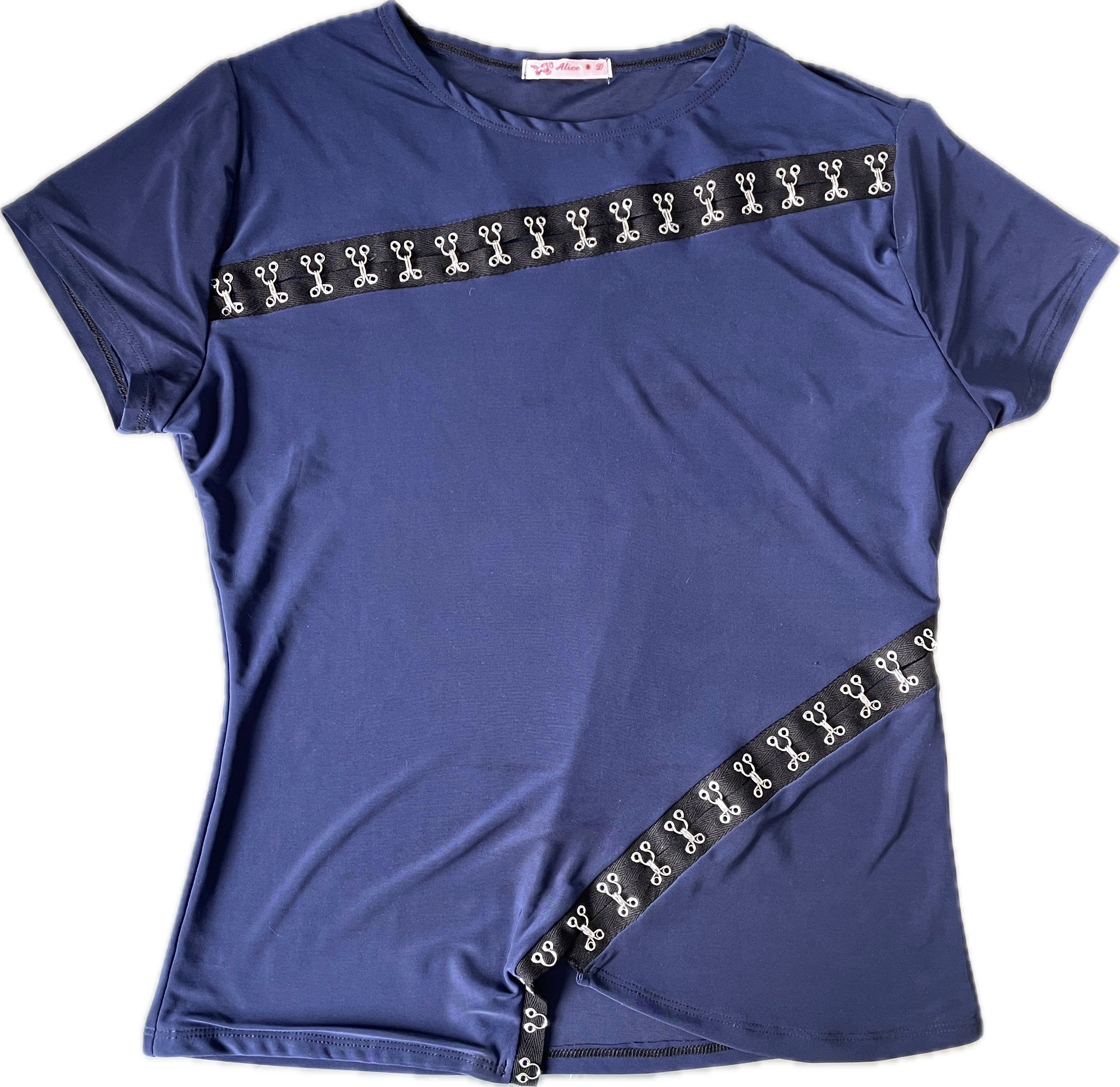 handmade slinky hook and eye asymmetrical t shirt