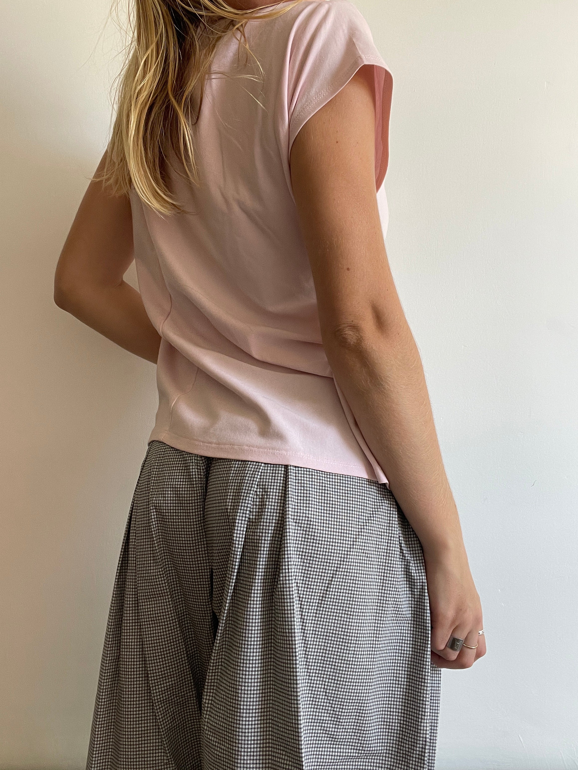handmade pink ballet style tie up t shirt