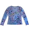 handmade tartan airbrush stencil print ribbed embroidered long sleeve