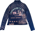 handmade stencil print girls face polka dot long sleeve