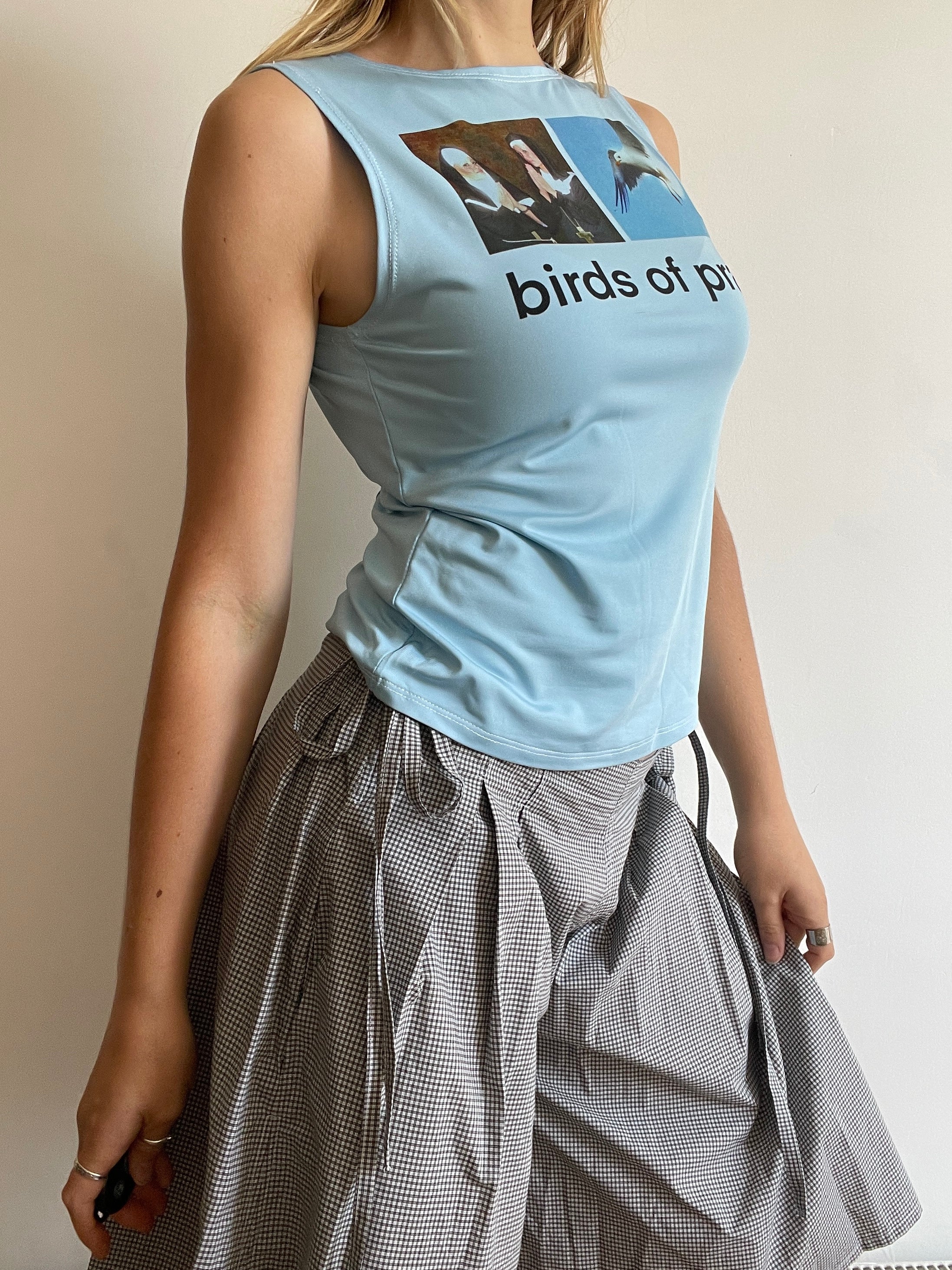handmade sublimation printed witty graphic tank top