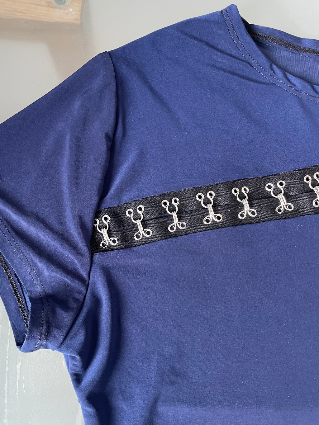 handmade slinky hook and eye asymmetrical t shirt