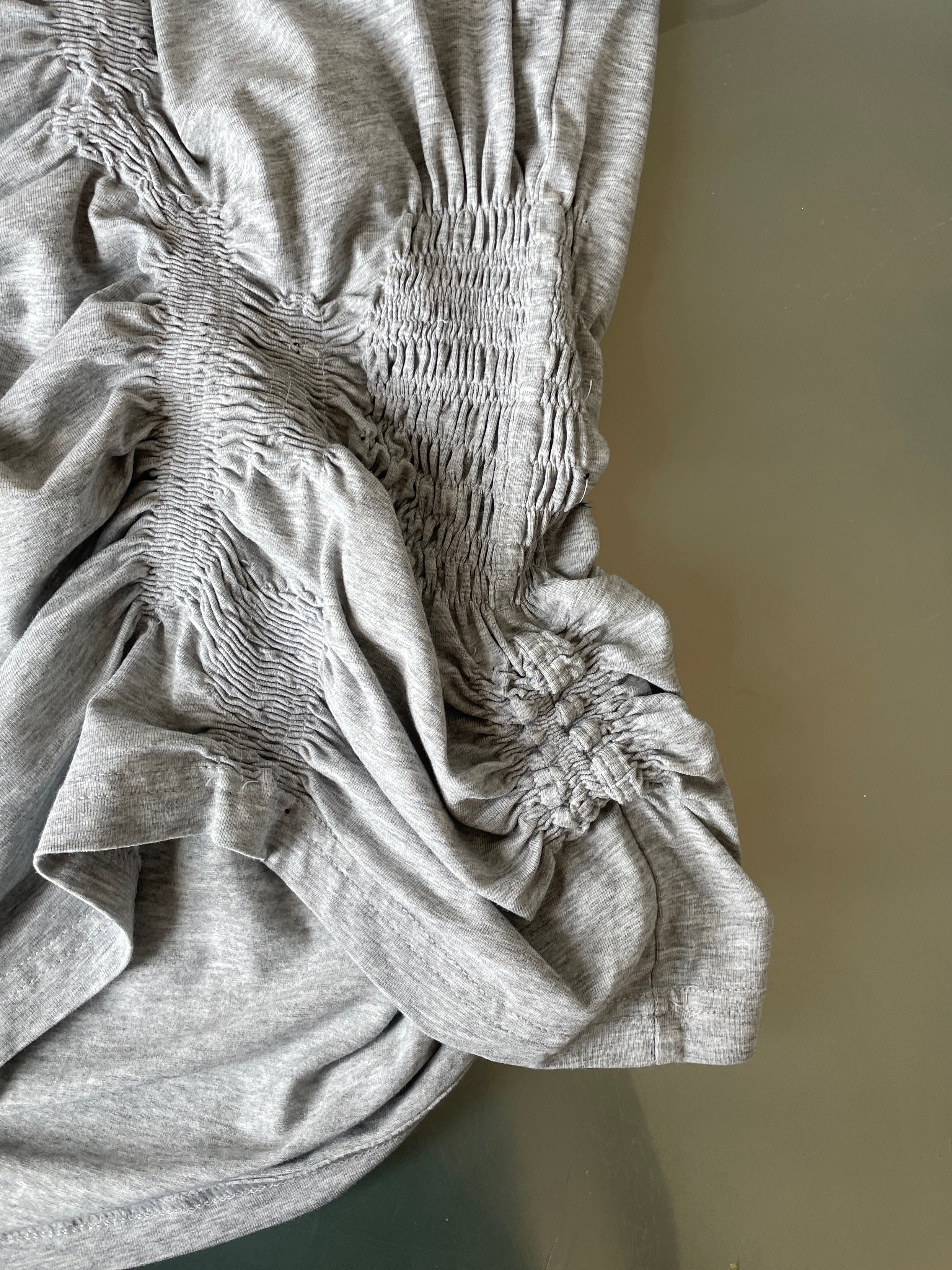 grey reworked elasticated ruched top