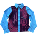 handmade button up shirt with stencil print design