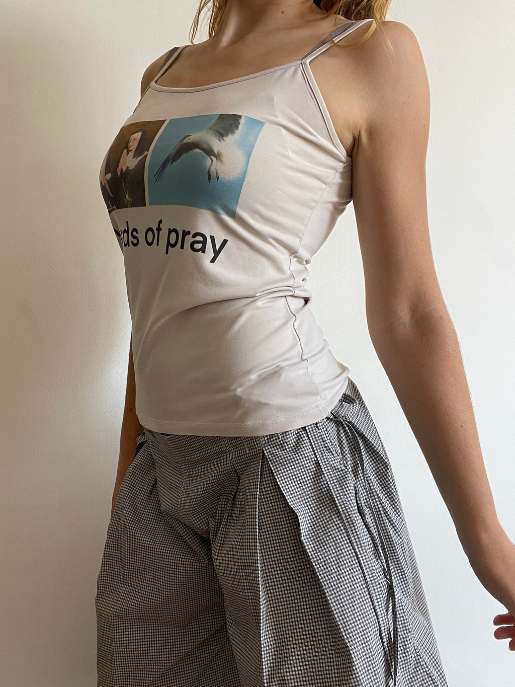 handmade slinky witty slogan graphic tank top