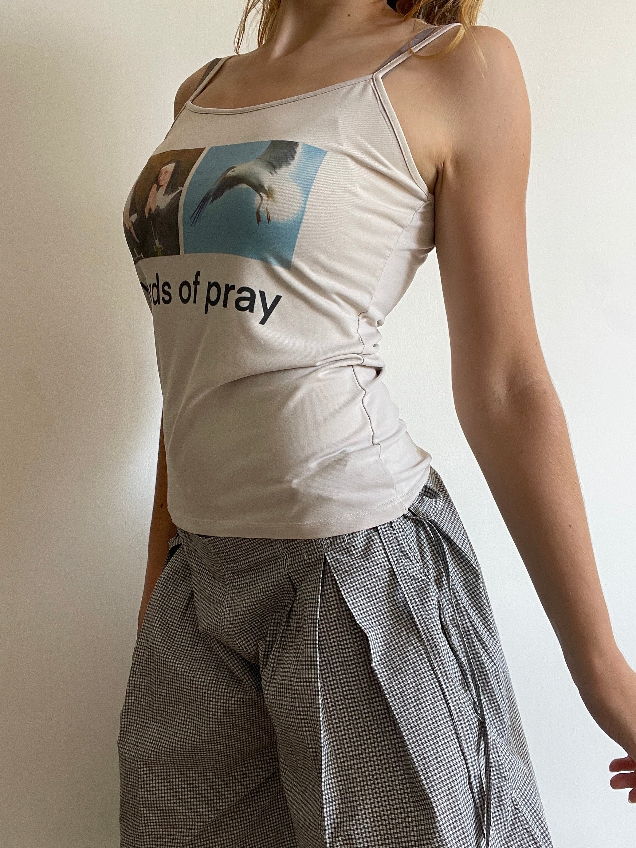 handmade slinky witty slogan graphic tank top