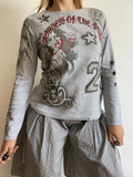 handmade all over graphic print stencil airbrush long sleeve