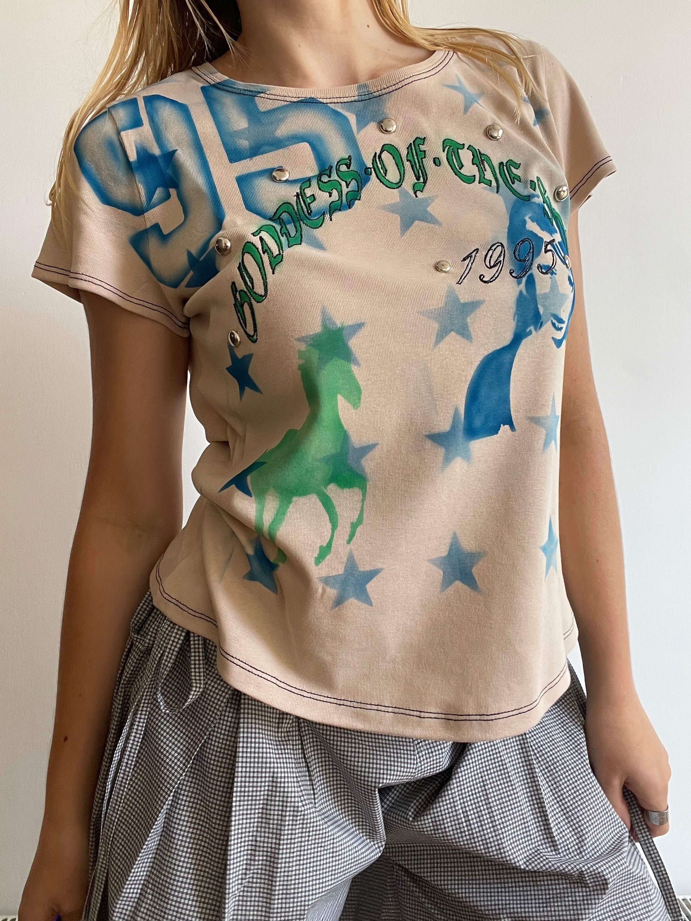 handmade airbrush graphic print baby tee