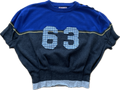 handmade blue sports number puffed top