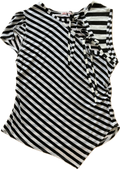 handmade striped monochrome tie up tank hankee hem