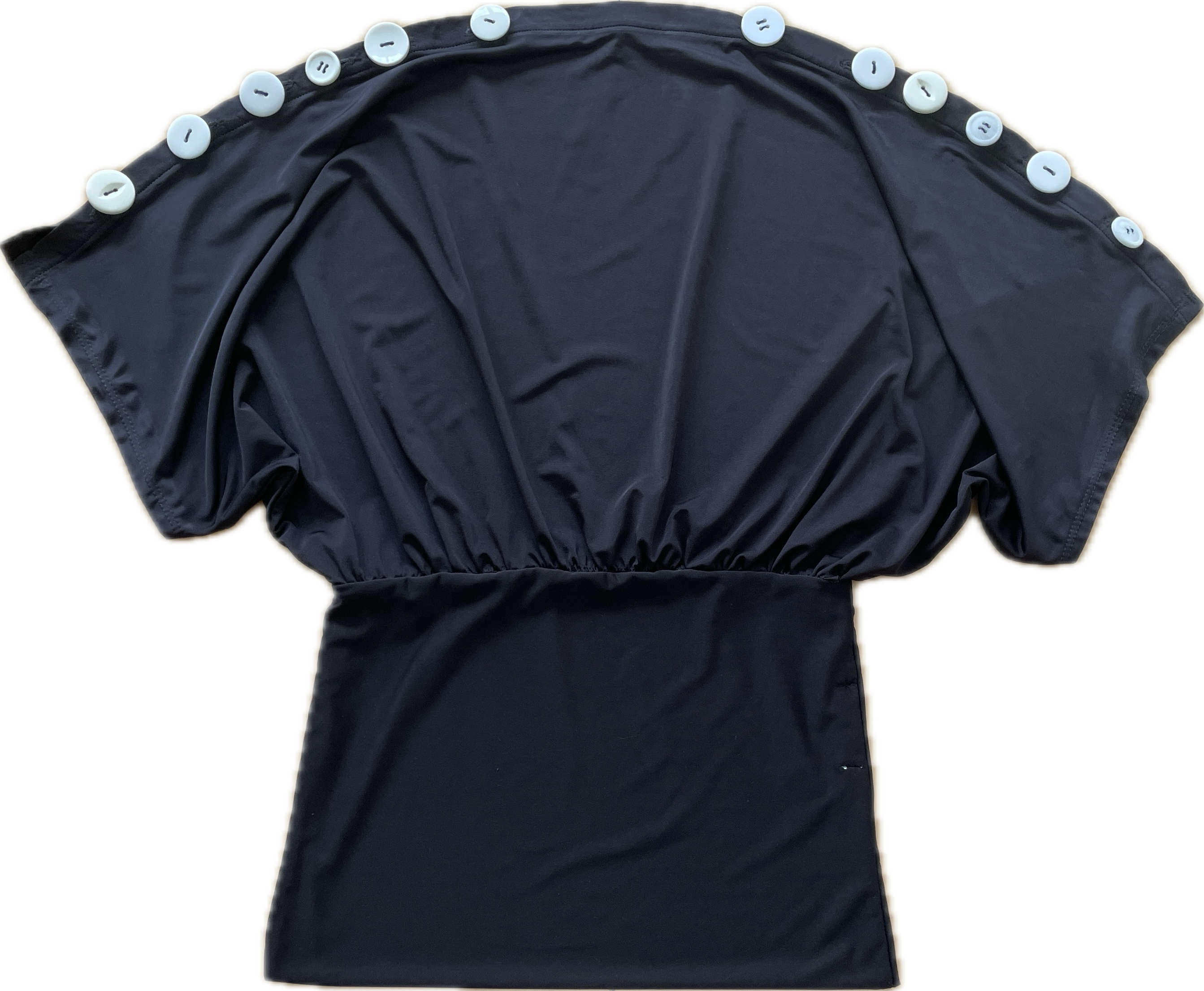 handmade black slinky button tunic
