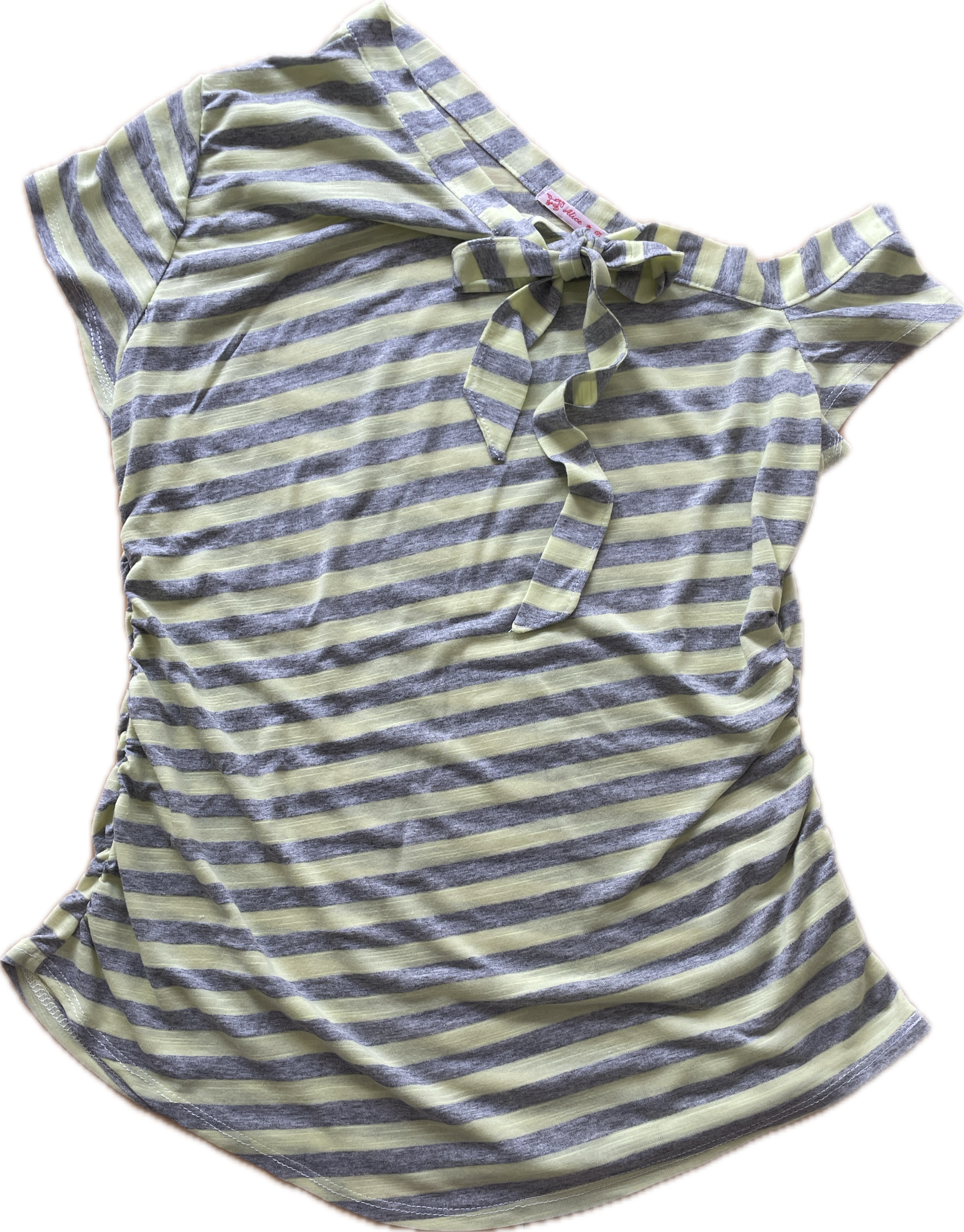 asymetrical yellow stripe tie top