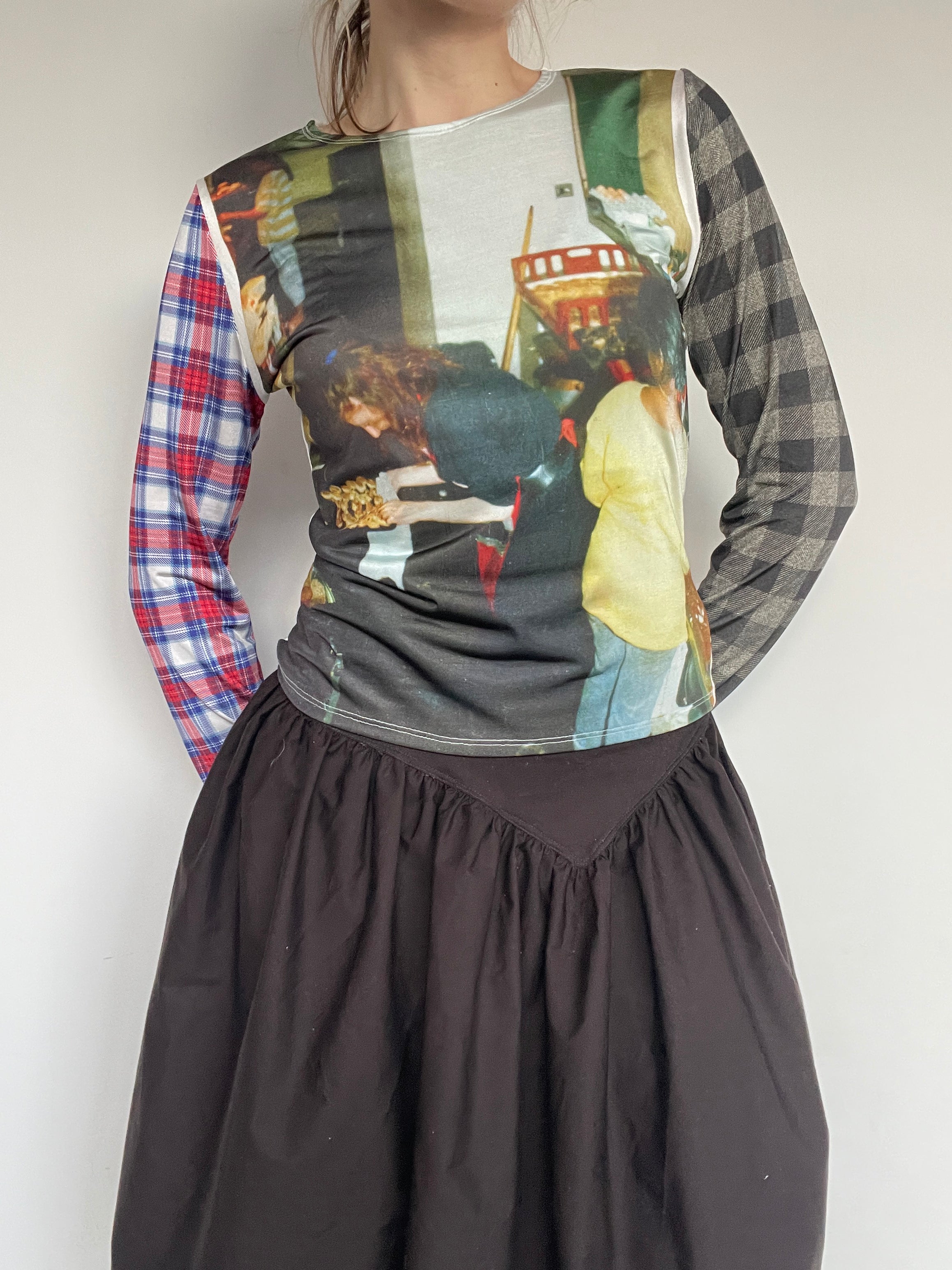 handmade slinky lycra sublimation print graphic top