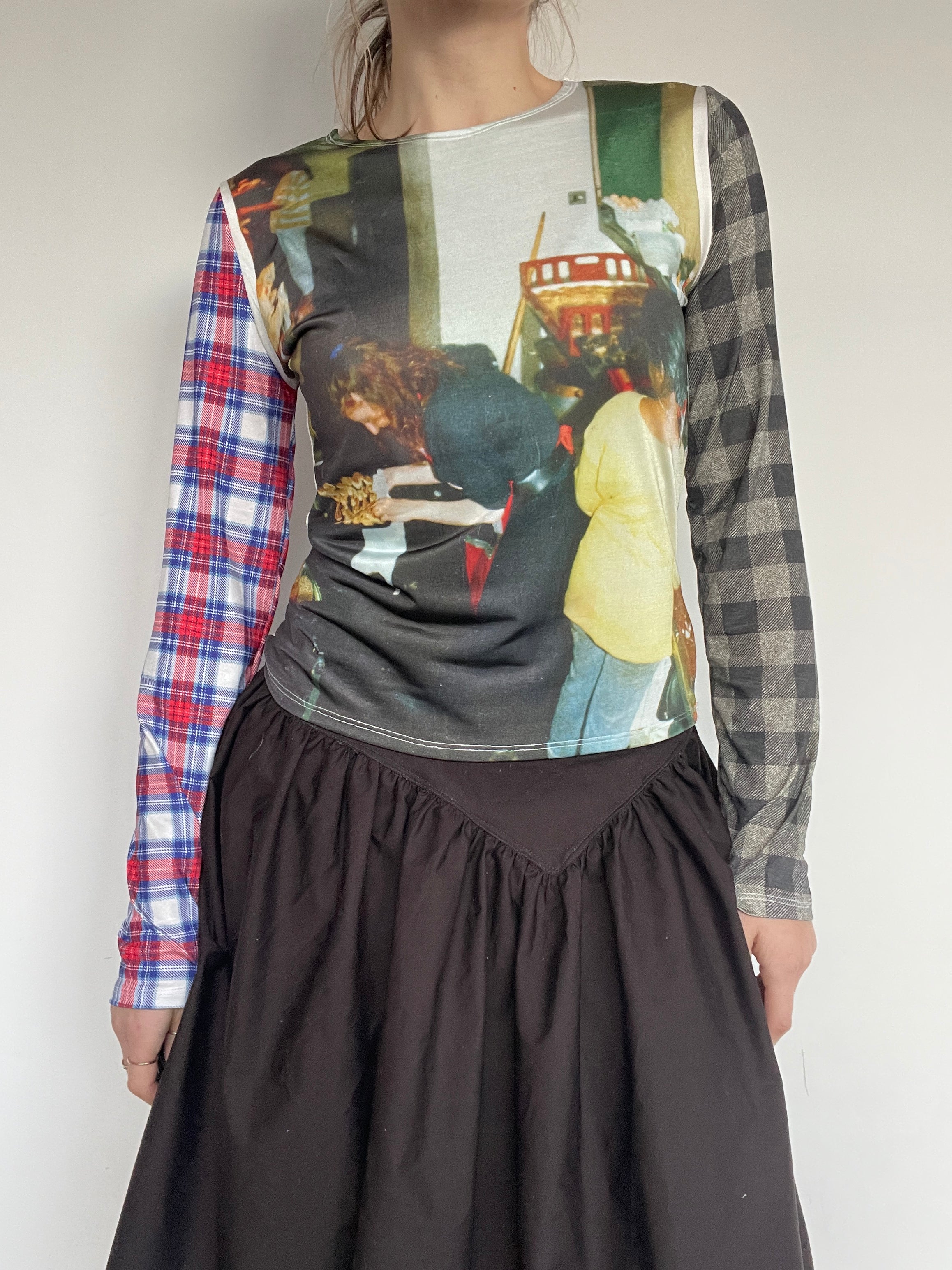 handmade slinky lycra sublimation print graphic top