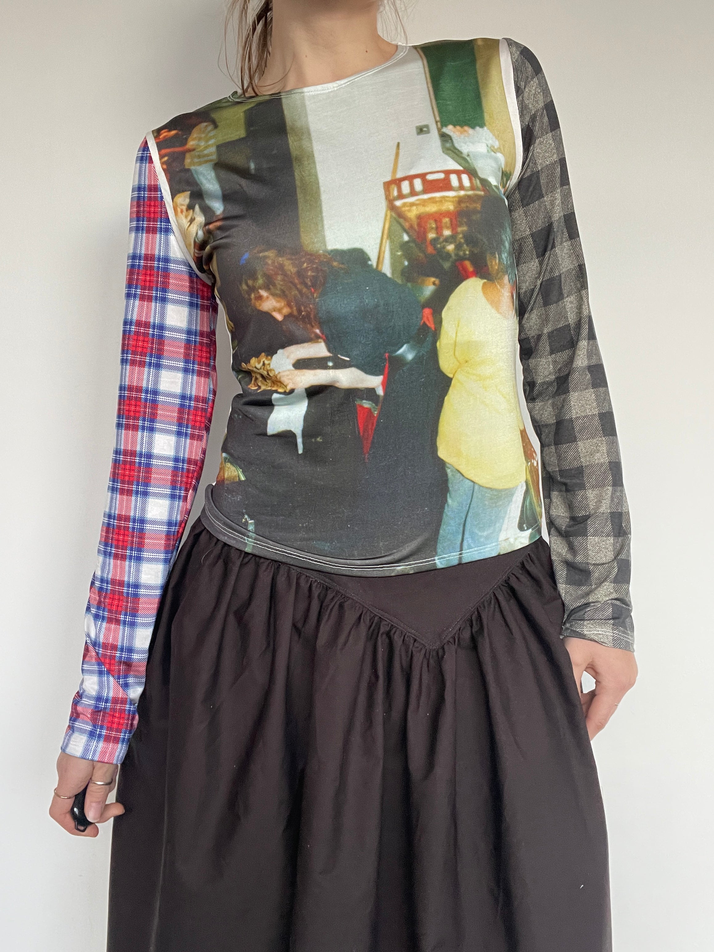 handmade slinky lycra sublimation print graphic top