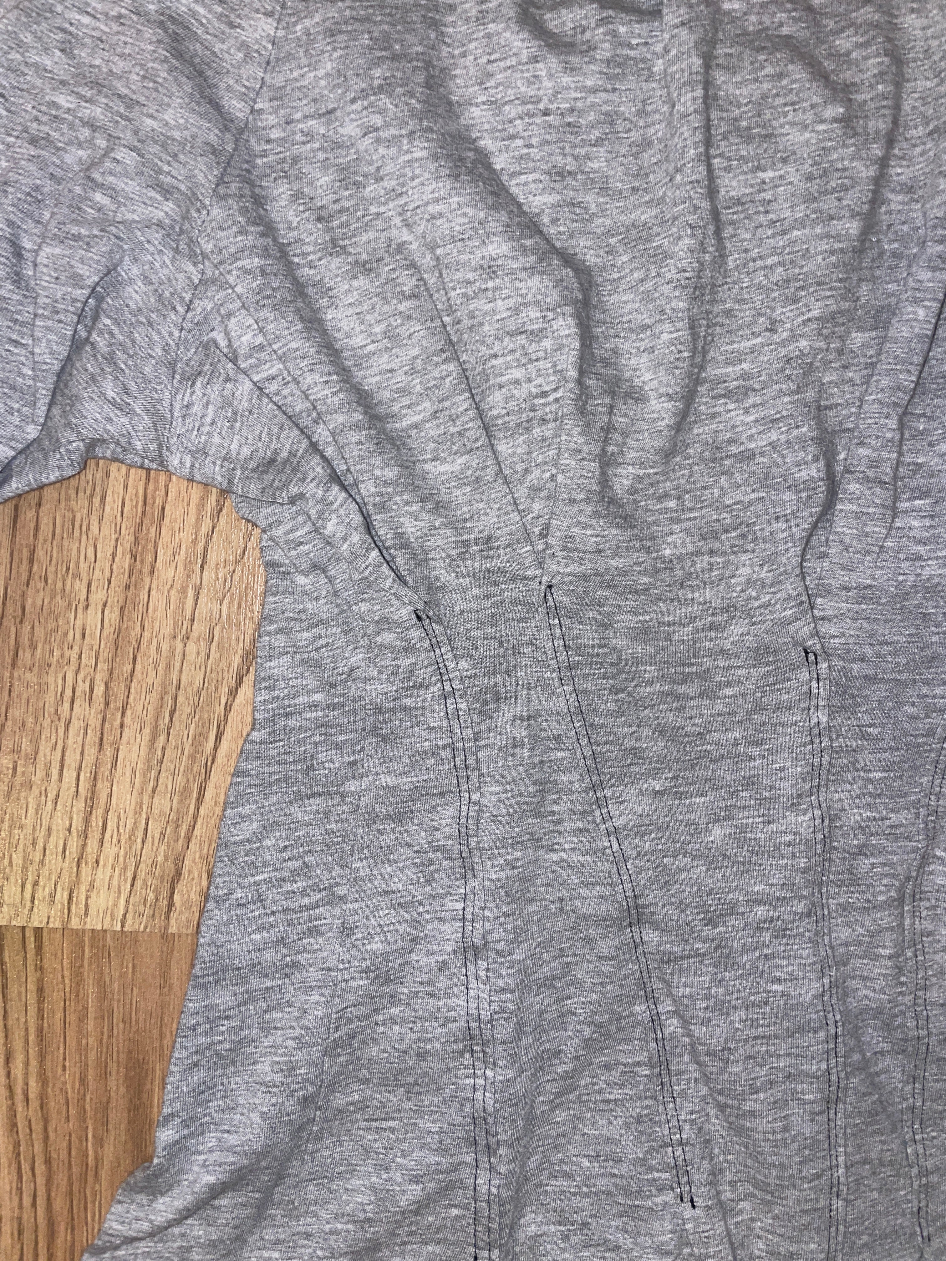 reworked long sleeve milkmaid style off shoulder top