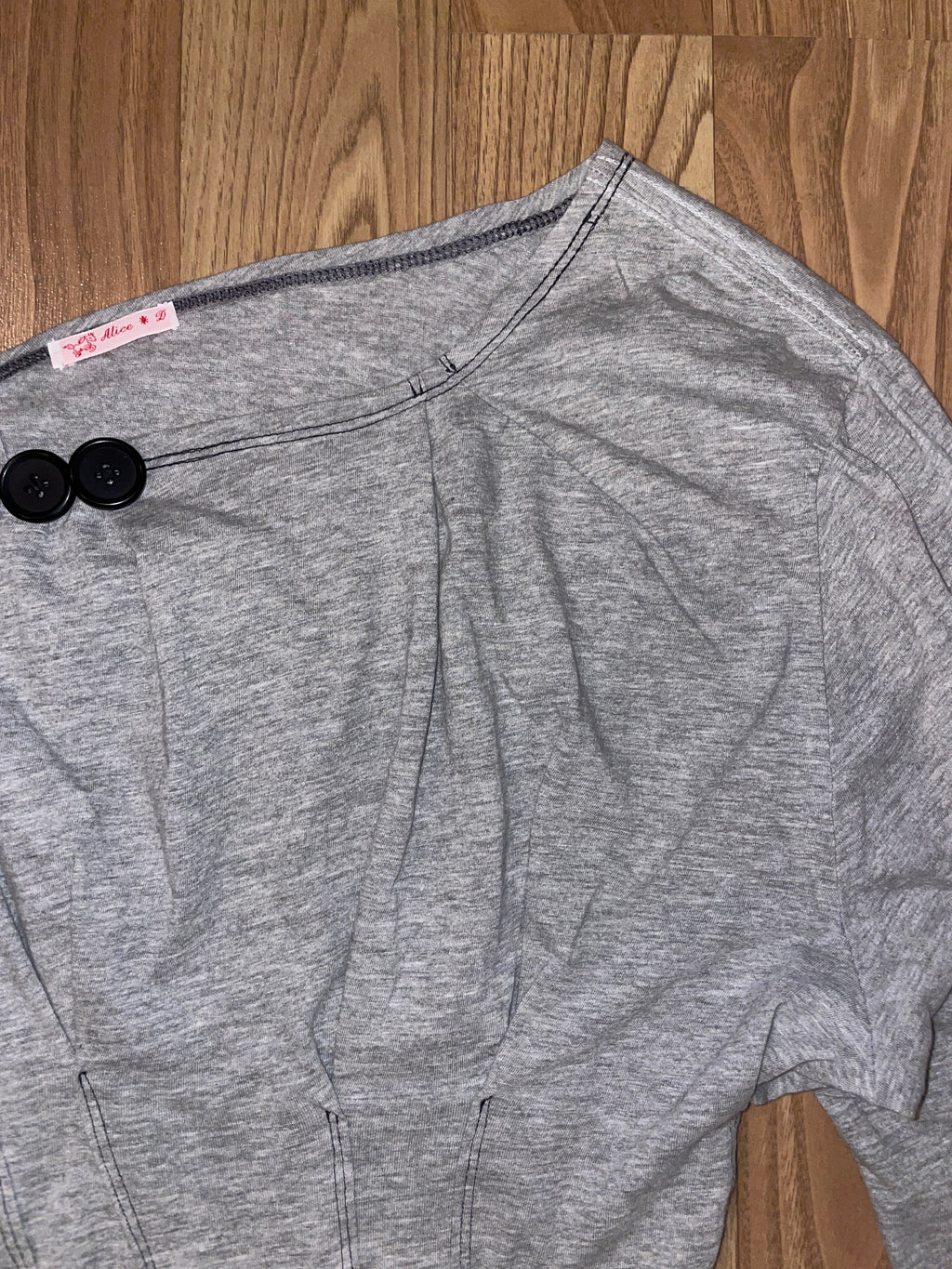 reworked long sleeve milkmaid style off shoulder top